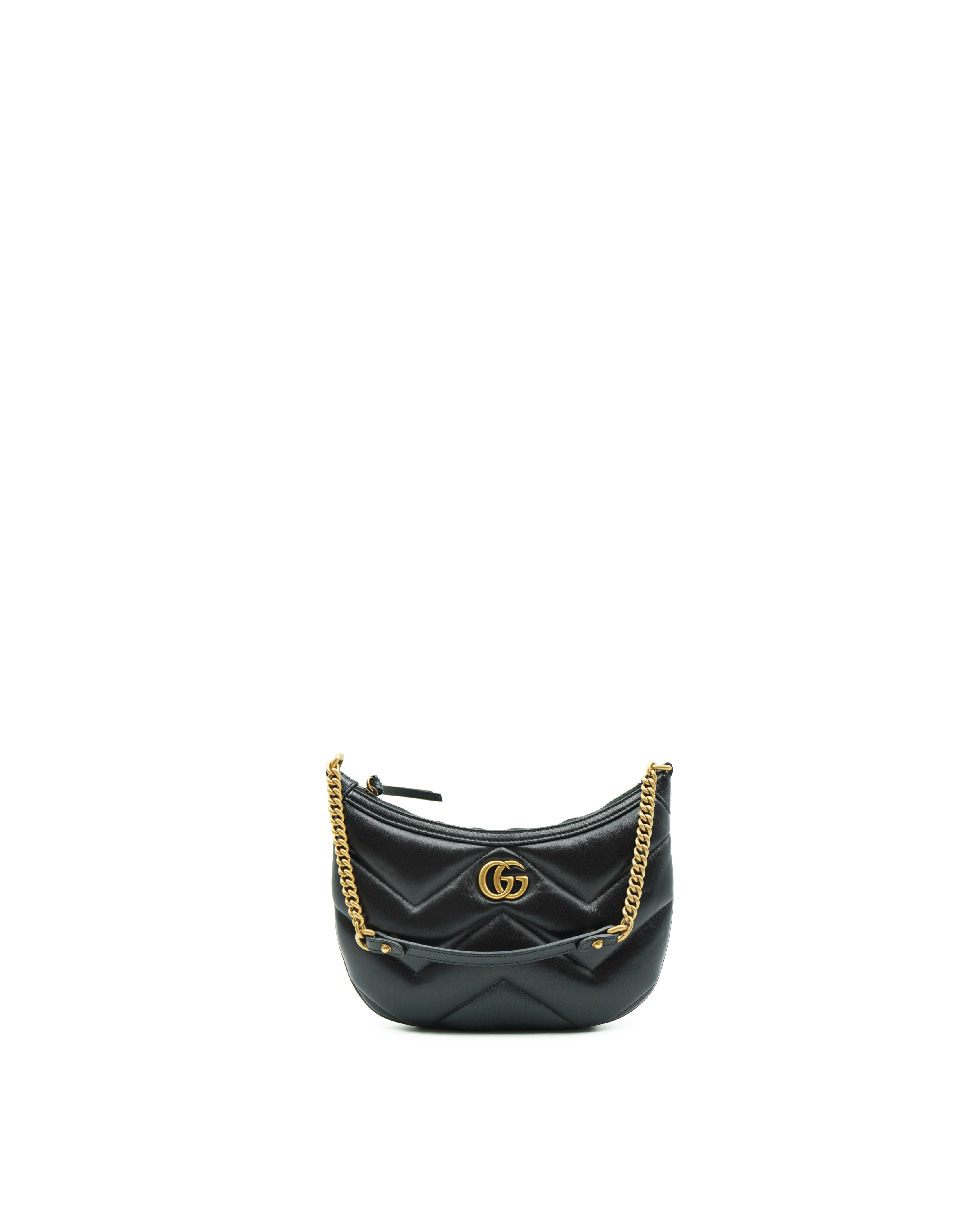 Borsa Gucci GG Marmont in pelle nera pre-owned autentica
