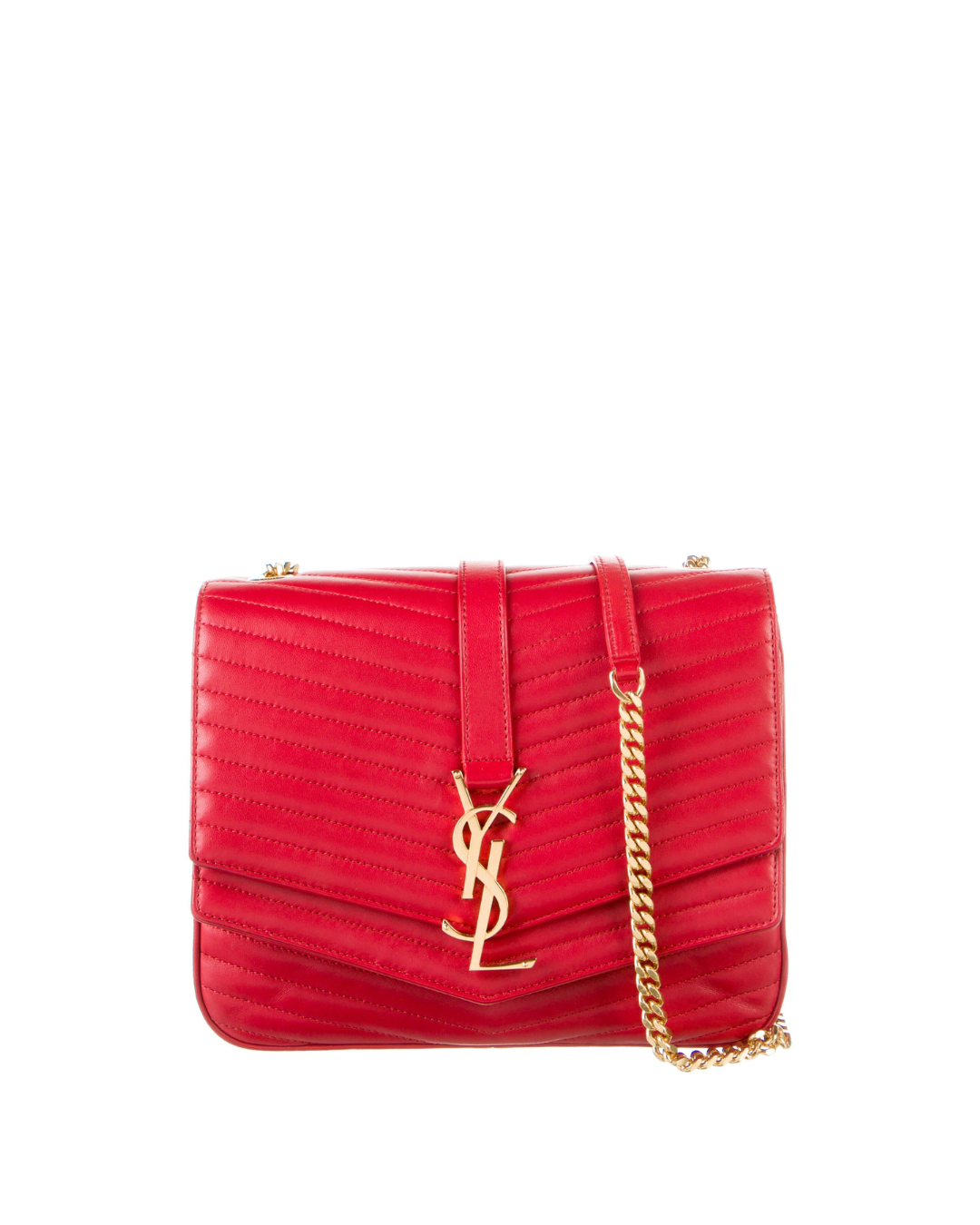 Saint Laurent Borsa Sulpice Pelle Agnello Rossa — Pre-owned Autentica