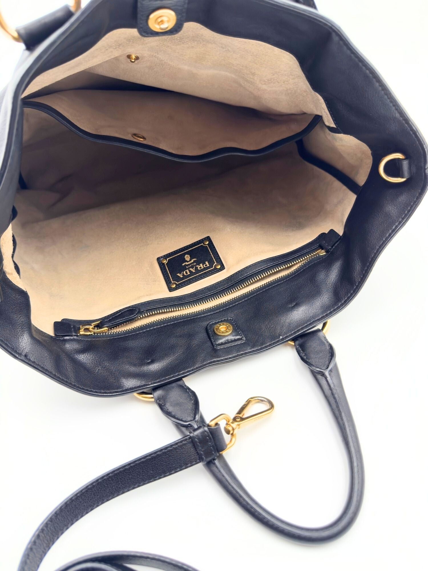Prada Borsa Shopping pelle nera