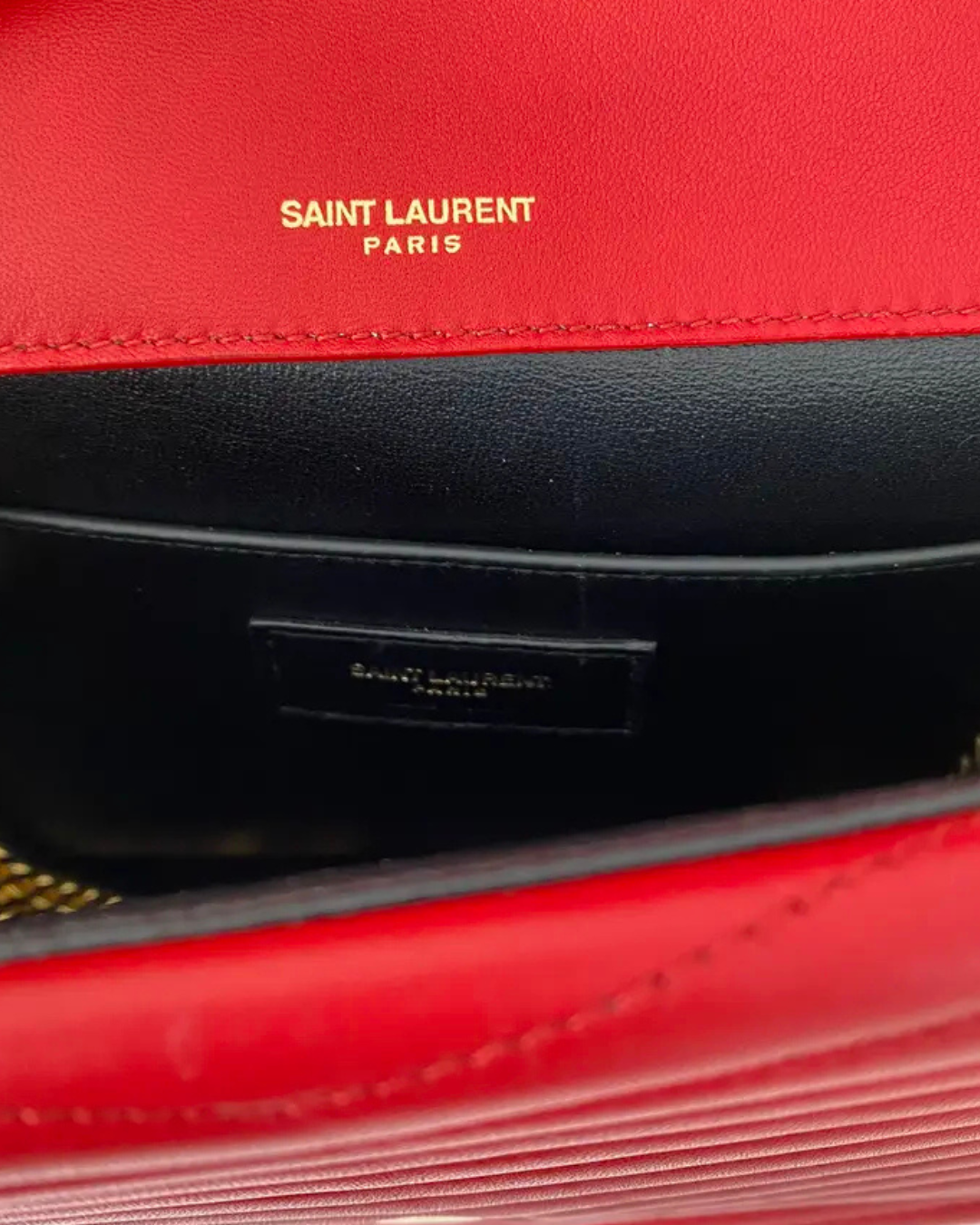 Saint Laurent Tasche Sulpice Pelle Agnello Rossa — Pre-owned Authentisch