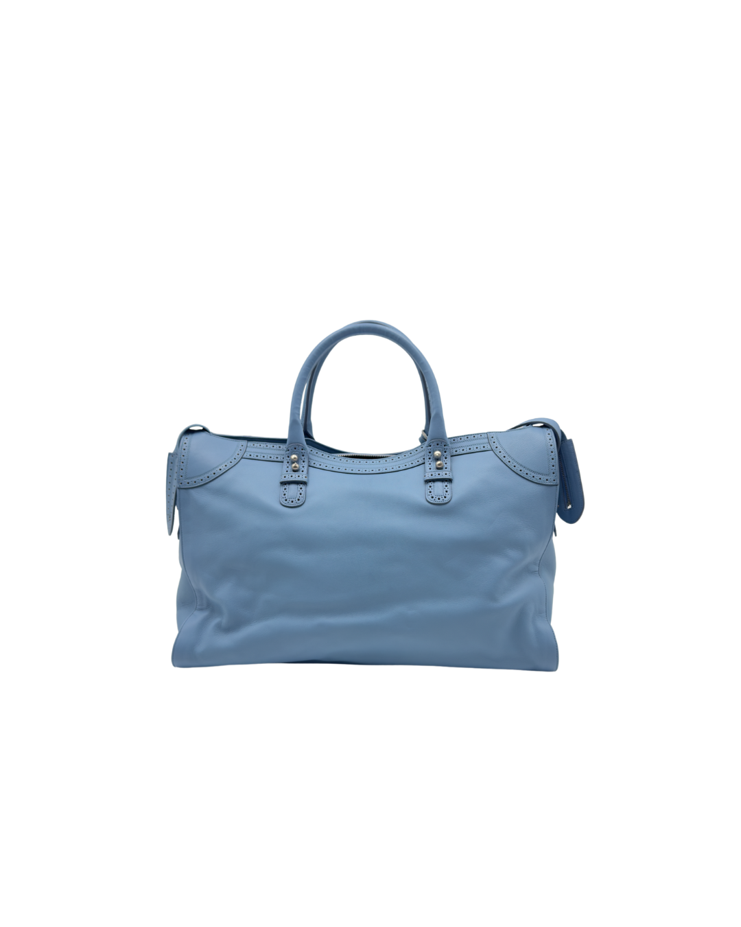 Balenciaga City media celeste nappa traforata