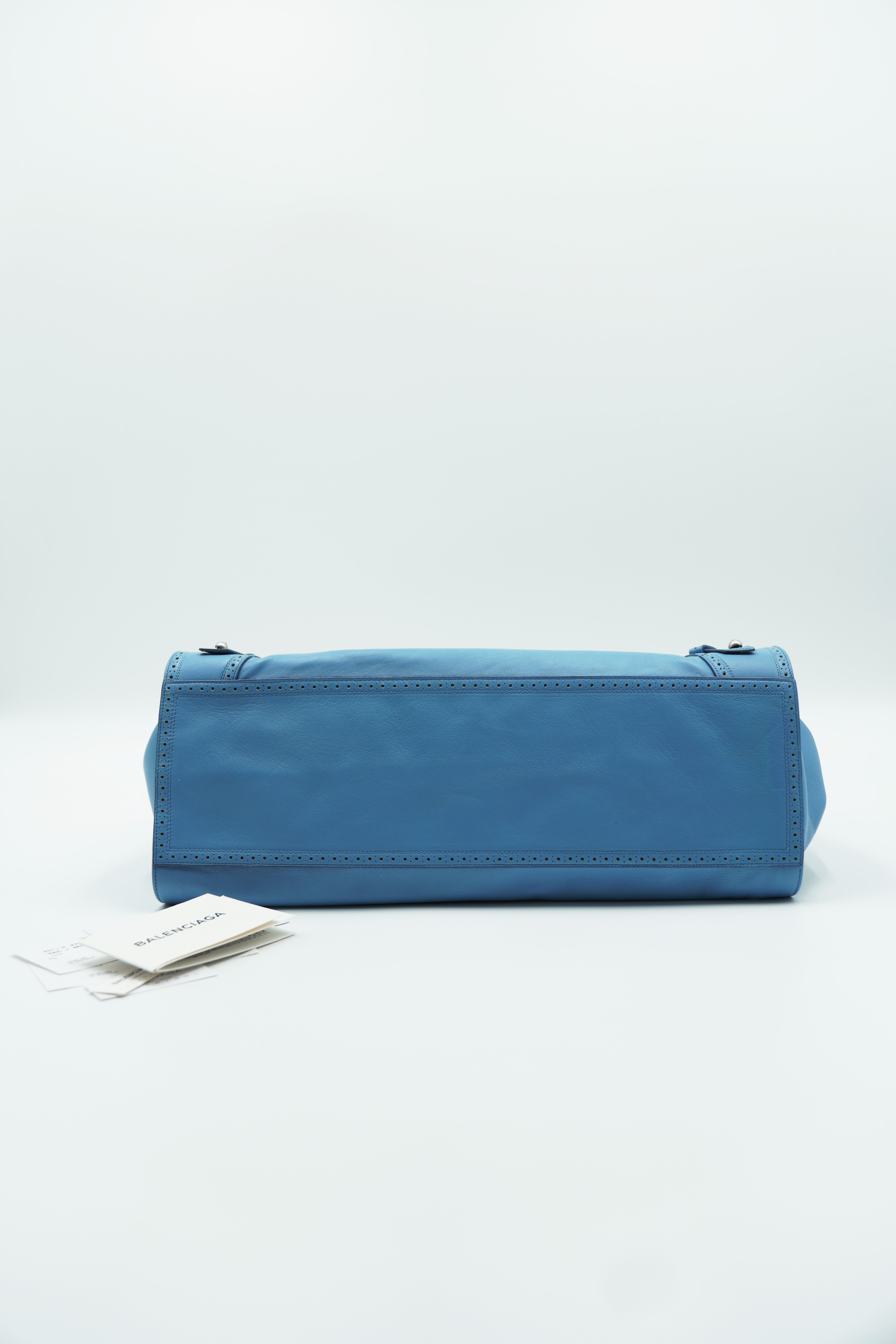 Balenciaga Tasche City Media Nappa Celeste — Pre-owned Authentisch