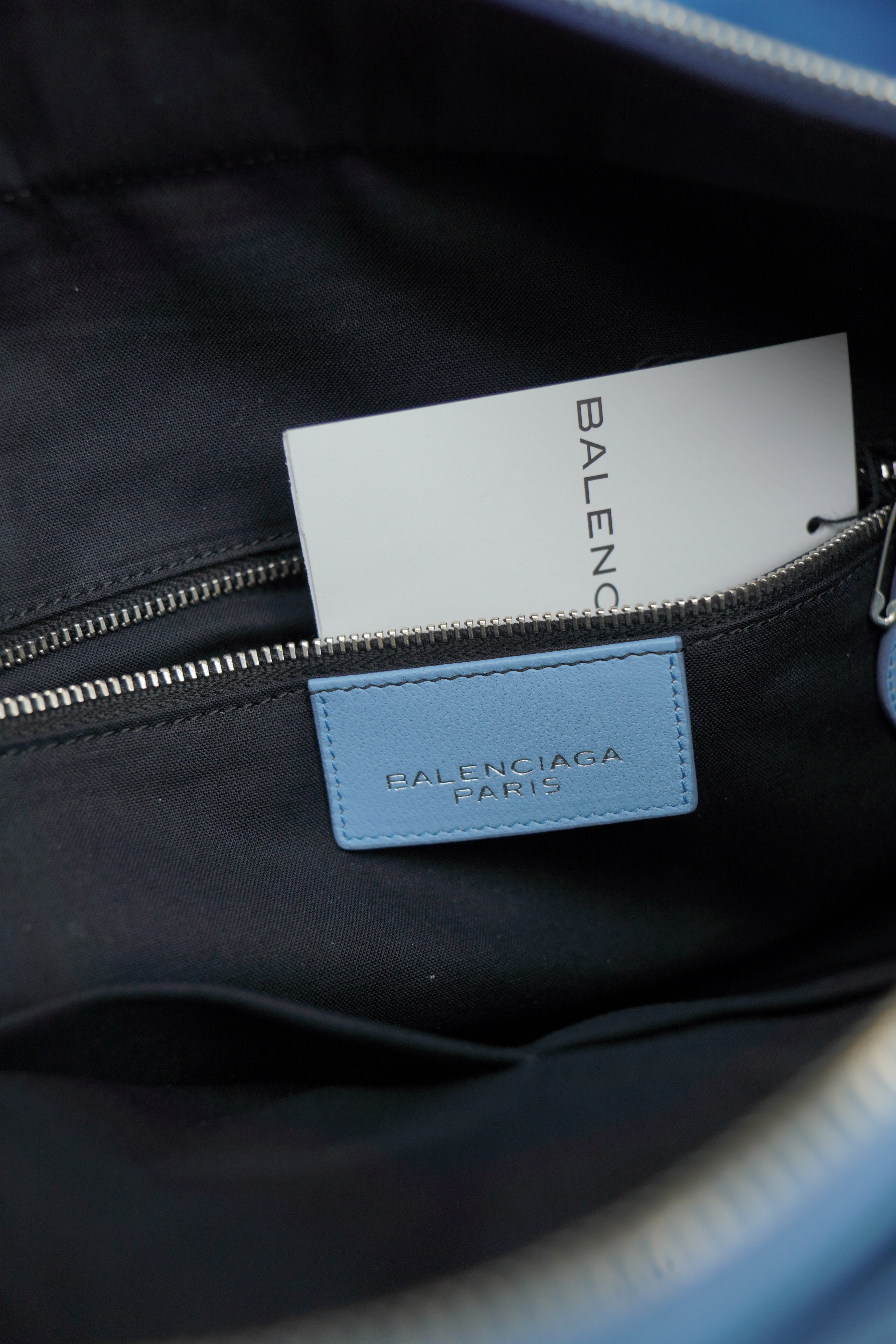 Balenciaga Tasche City Media Nappa Celeste — Pre-owned Authentisch