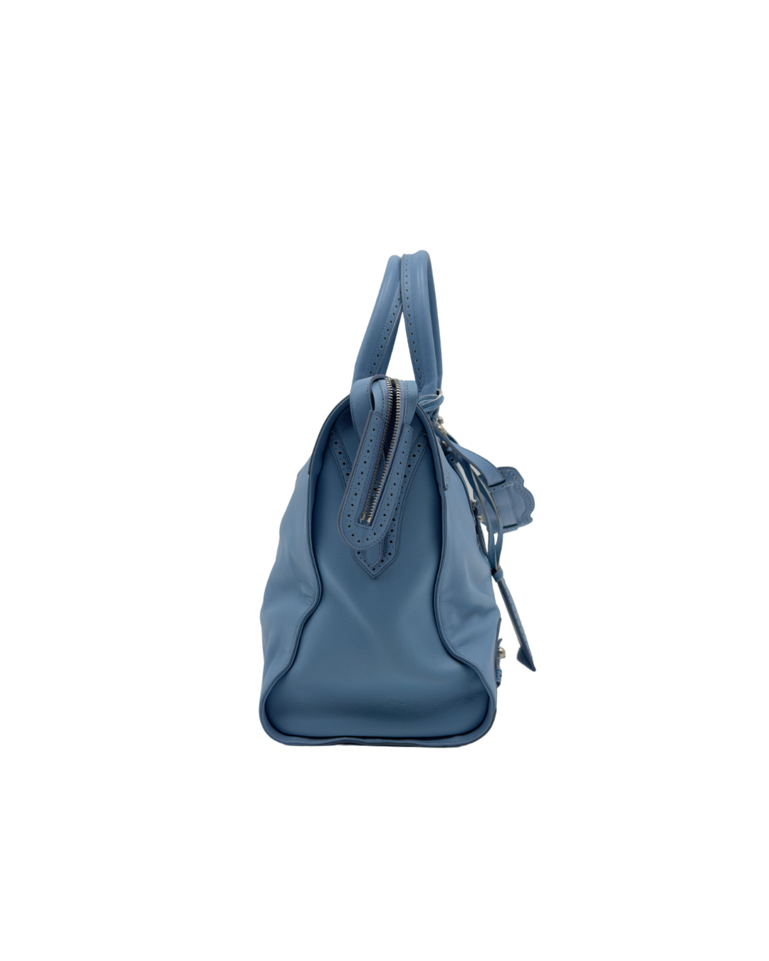 Balenciaga City media celeste nappa traforata