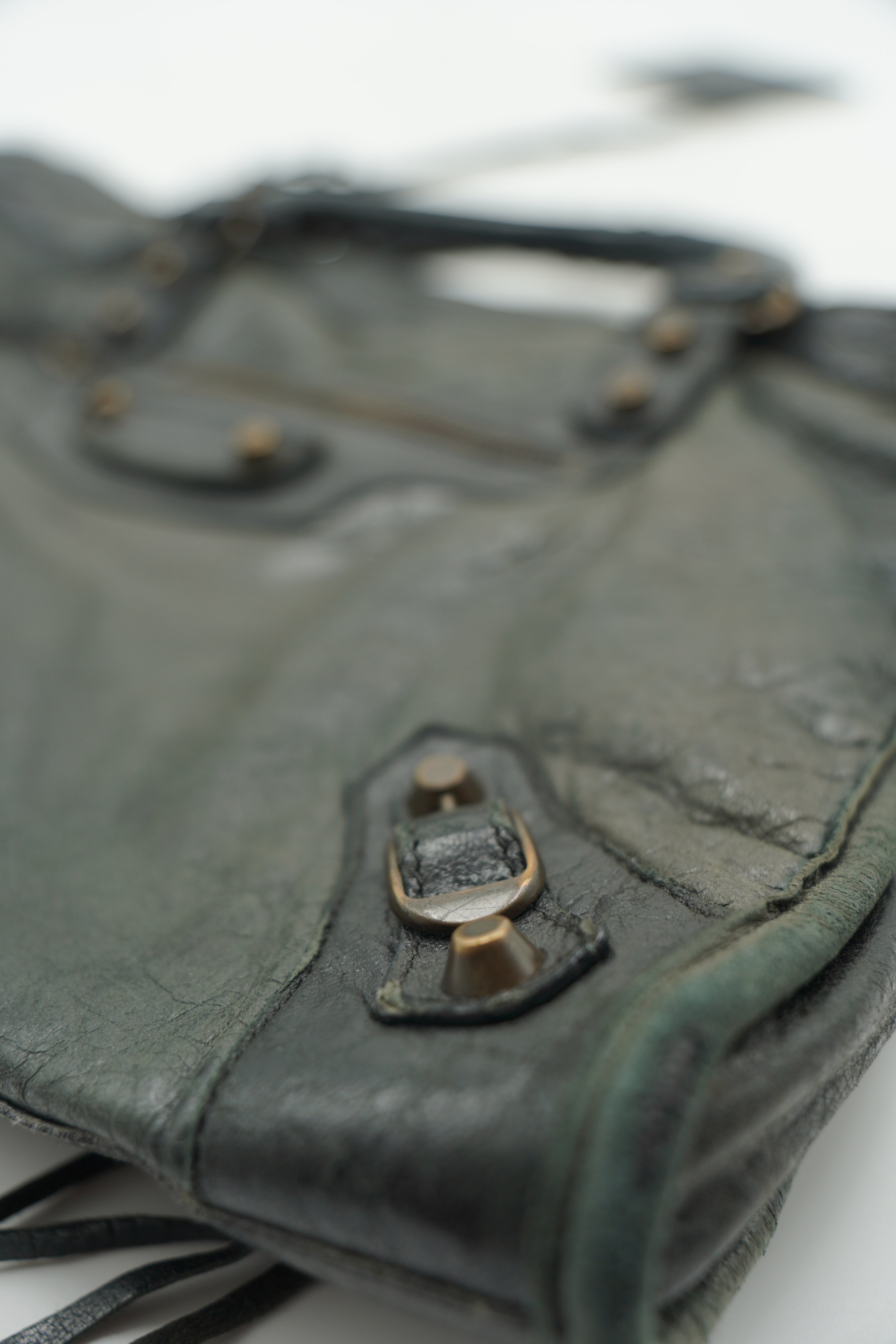 Balenciaga Medium City Bag in Light Blue Perforated Nappa Leather