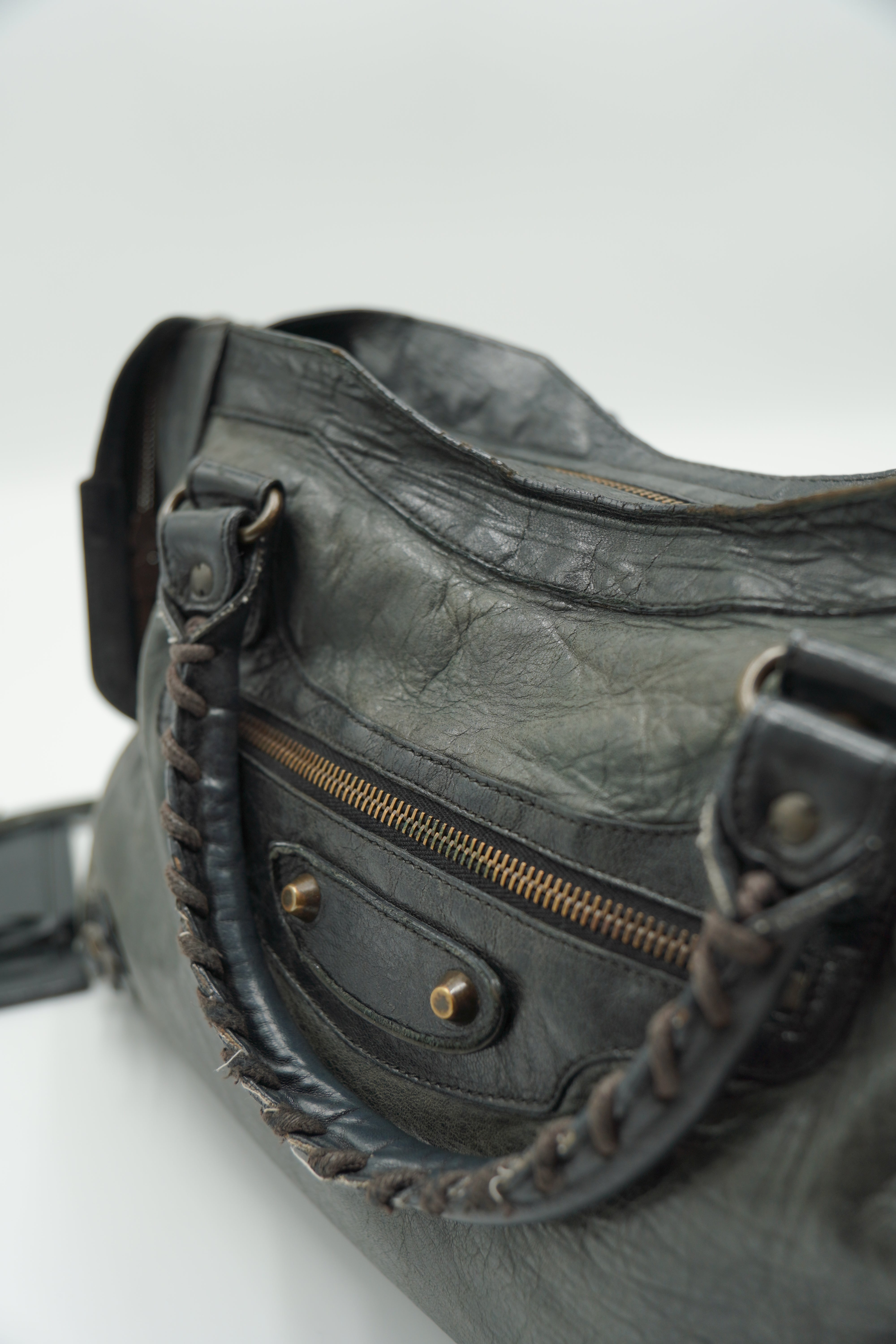 Balenciaga Medium City Bag in Light Blue Perforated Nappa Leather