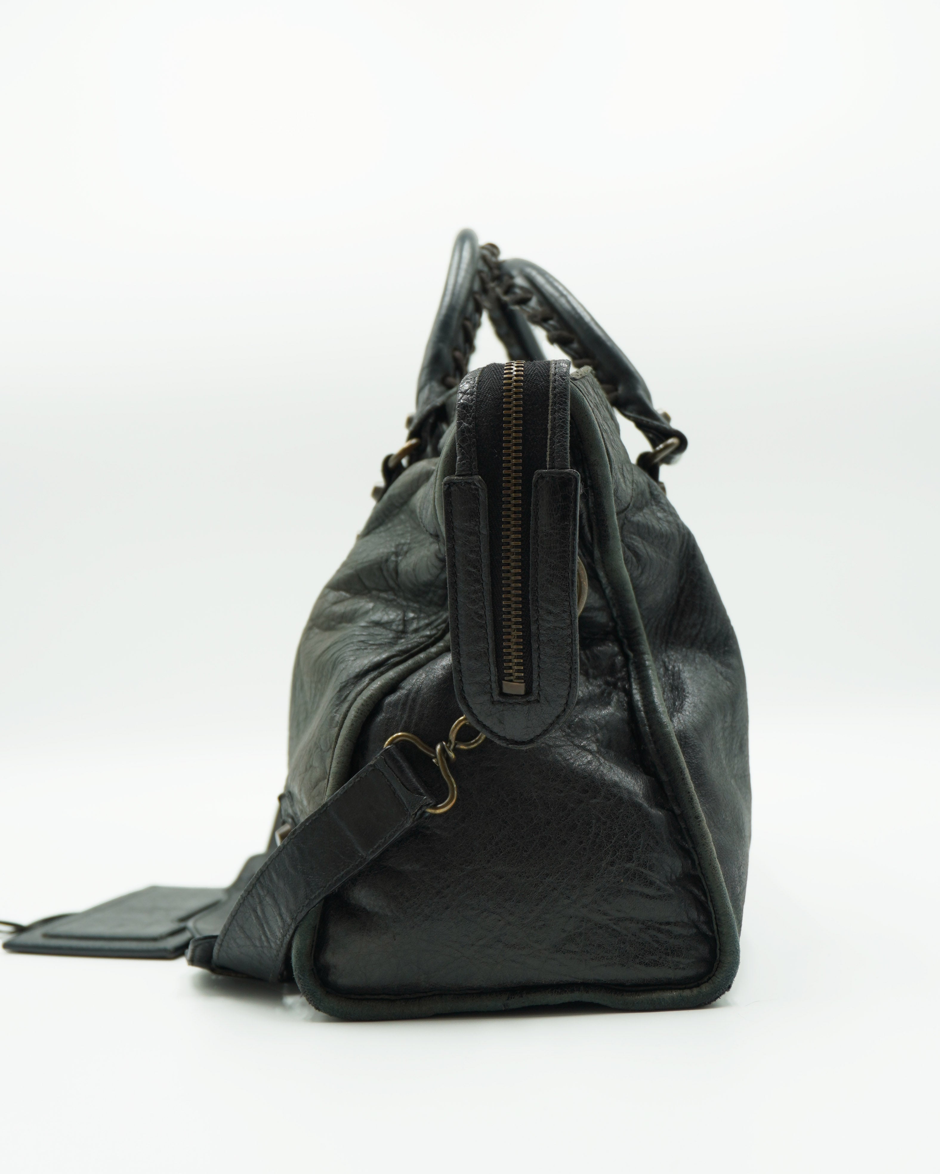 Balenciaga Medium City Bag in Light Blue Perforated Nappa Leather