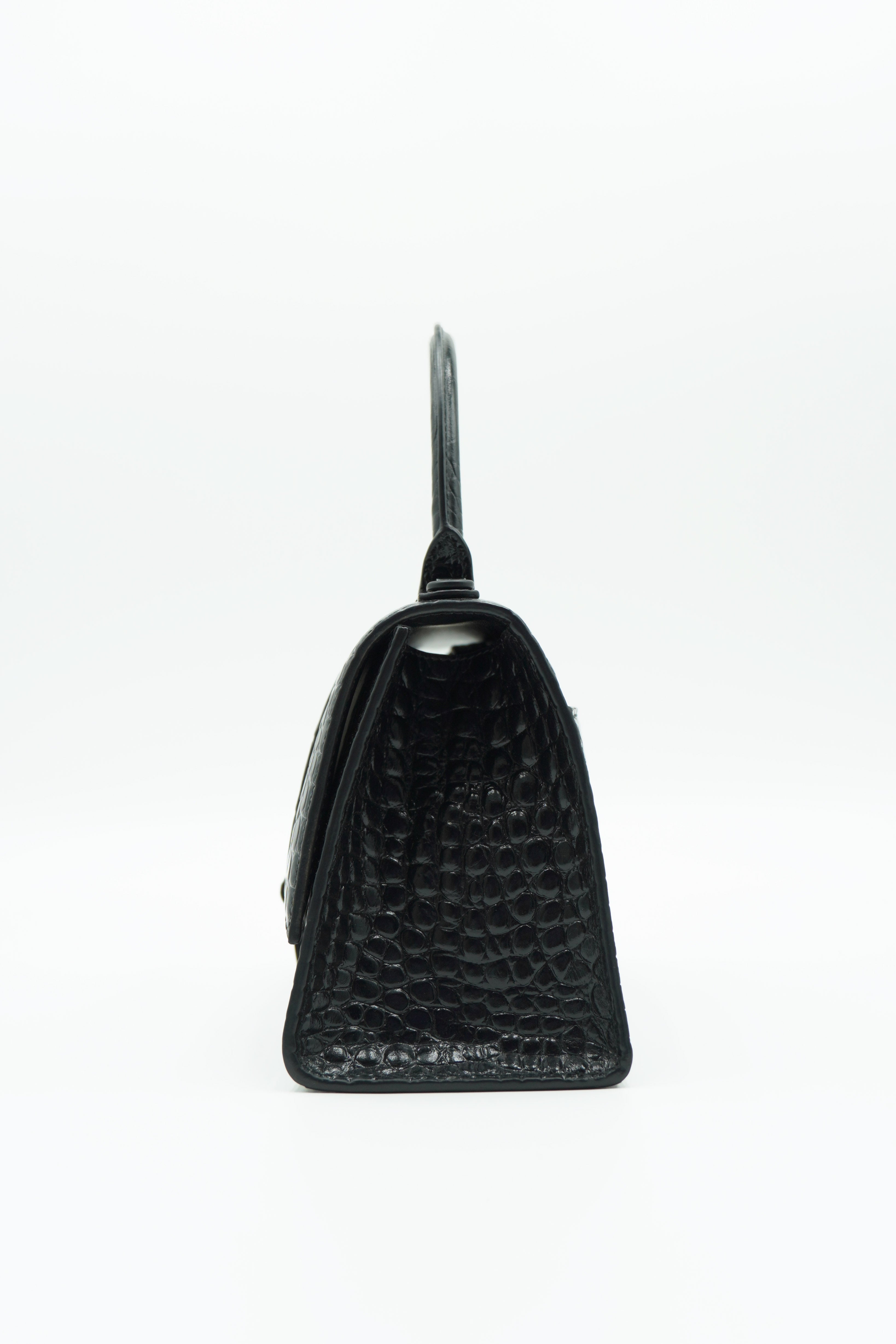 Balenciaga Borsa Hourglass Nera Stampa Cocco