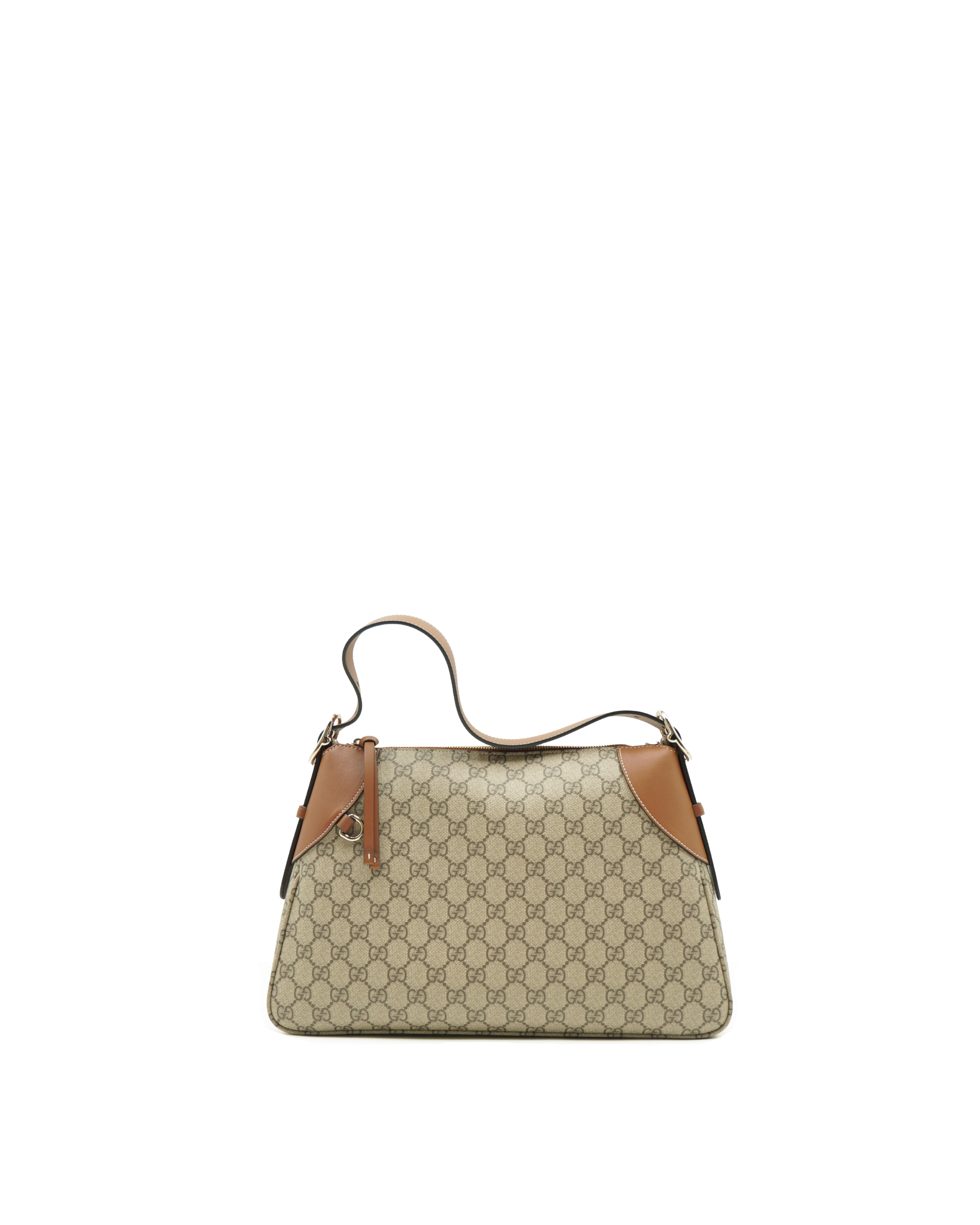 GG Supreme Monogram Emblem Borsa Media Beige - Usato Autentico