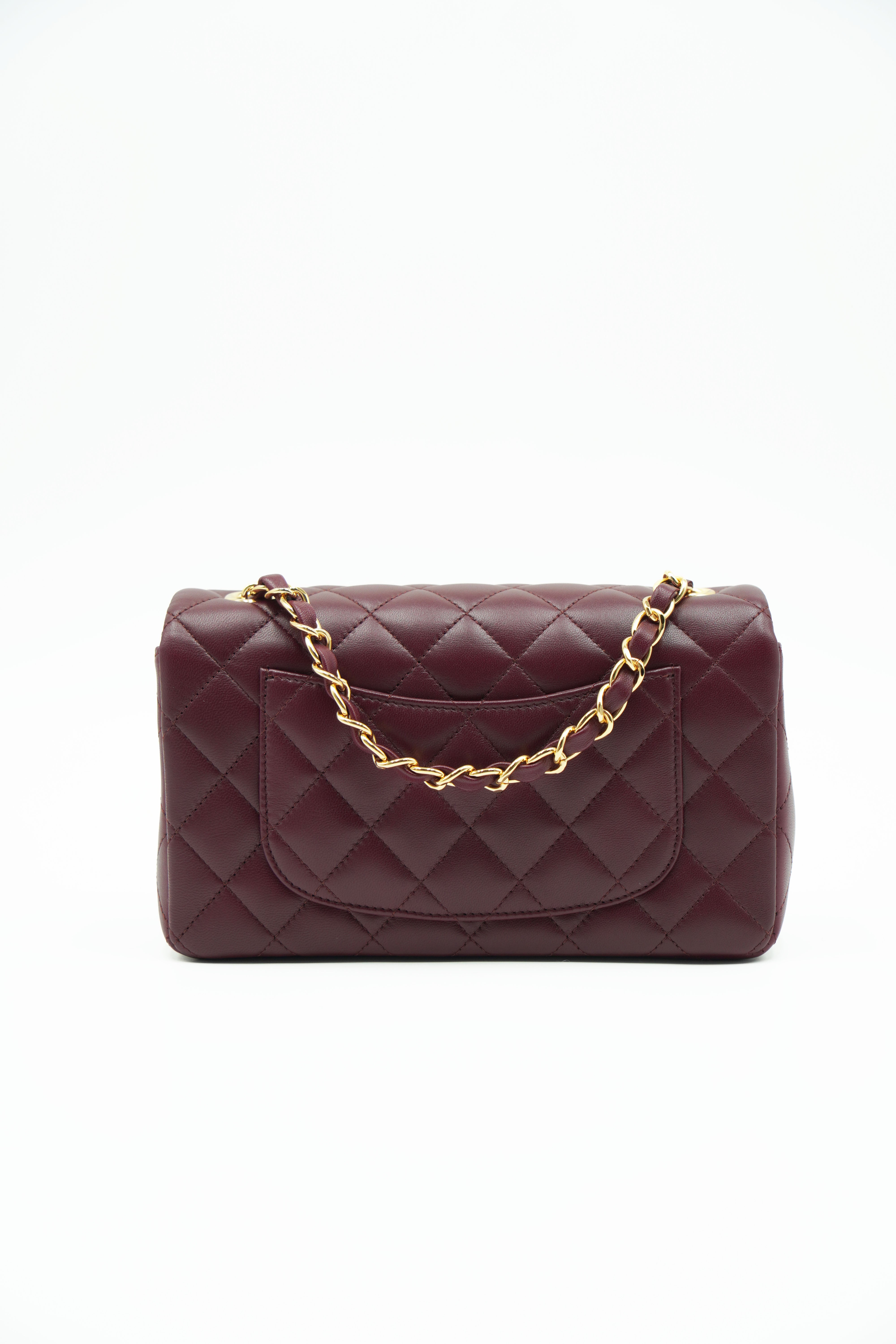Chanel Borsa Classic Timeless Mini Flap Lambiskin Burgundi