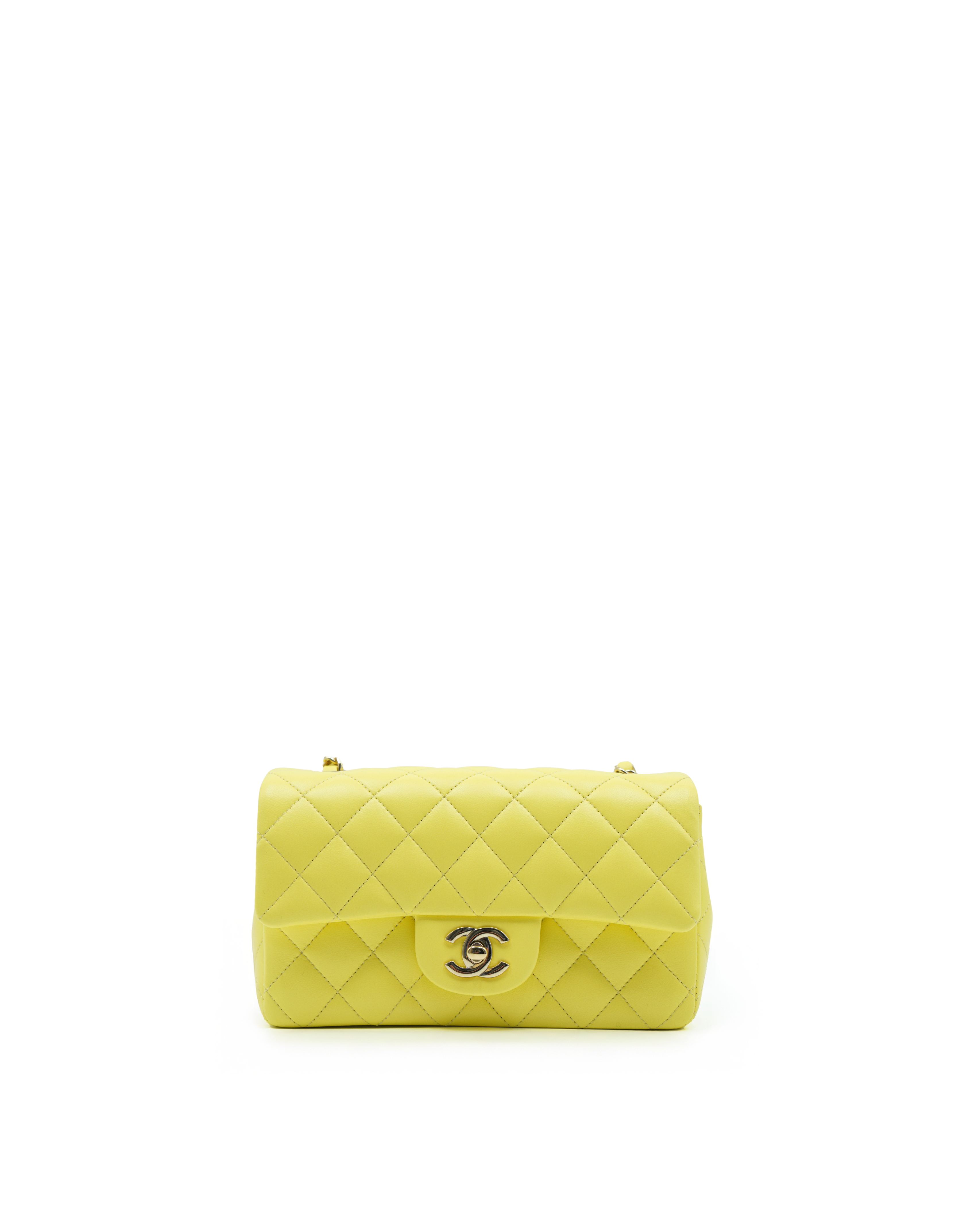 Chanel Borsa Classic Timeless Mini Flap Lambiskin Giallo