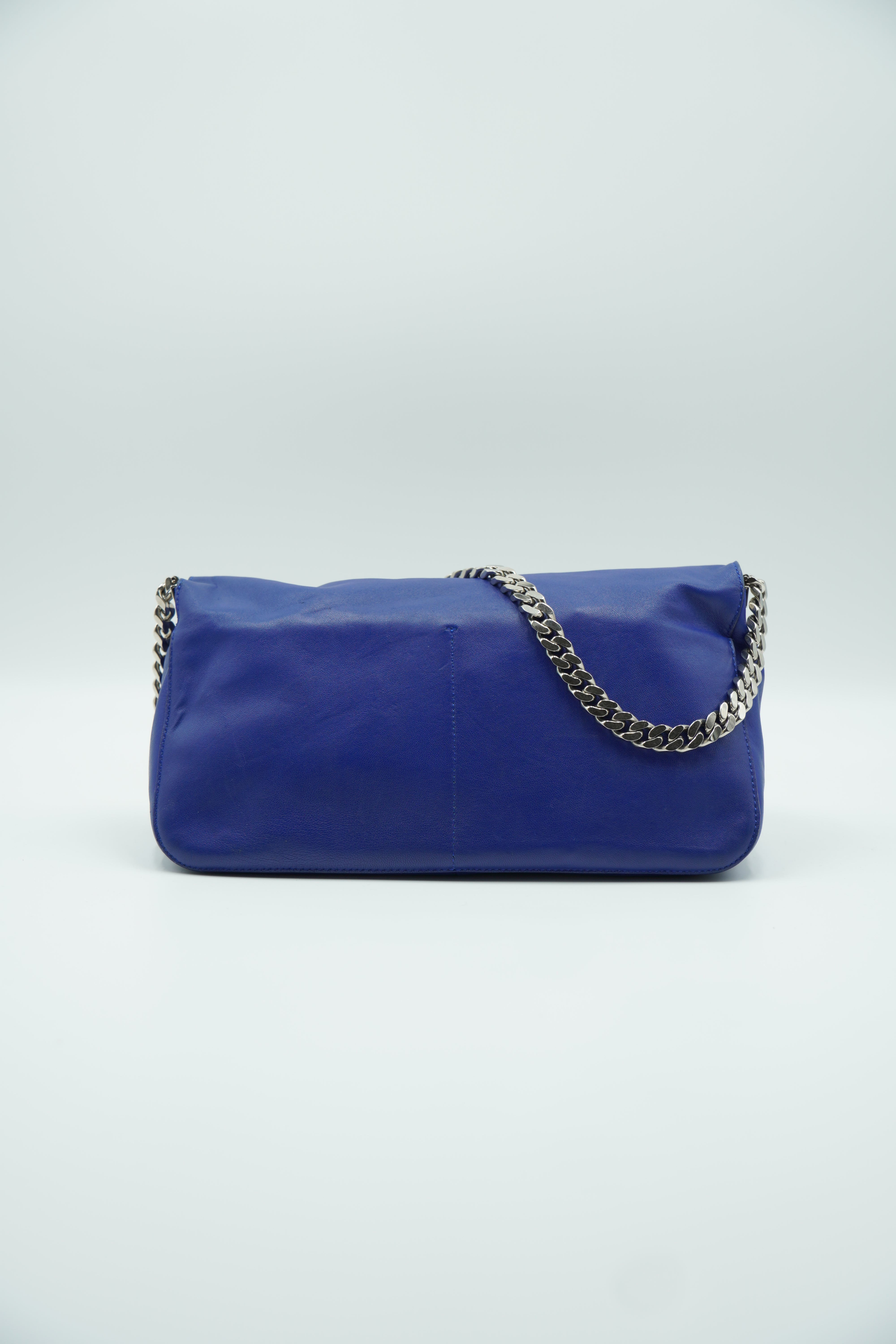 Celine Royal Blue Hobo Bag With Chain