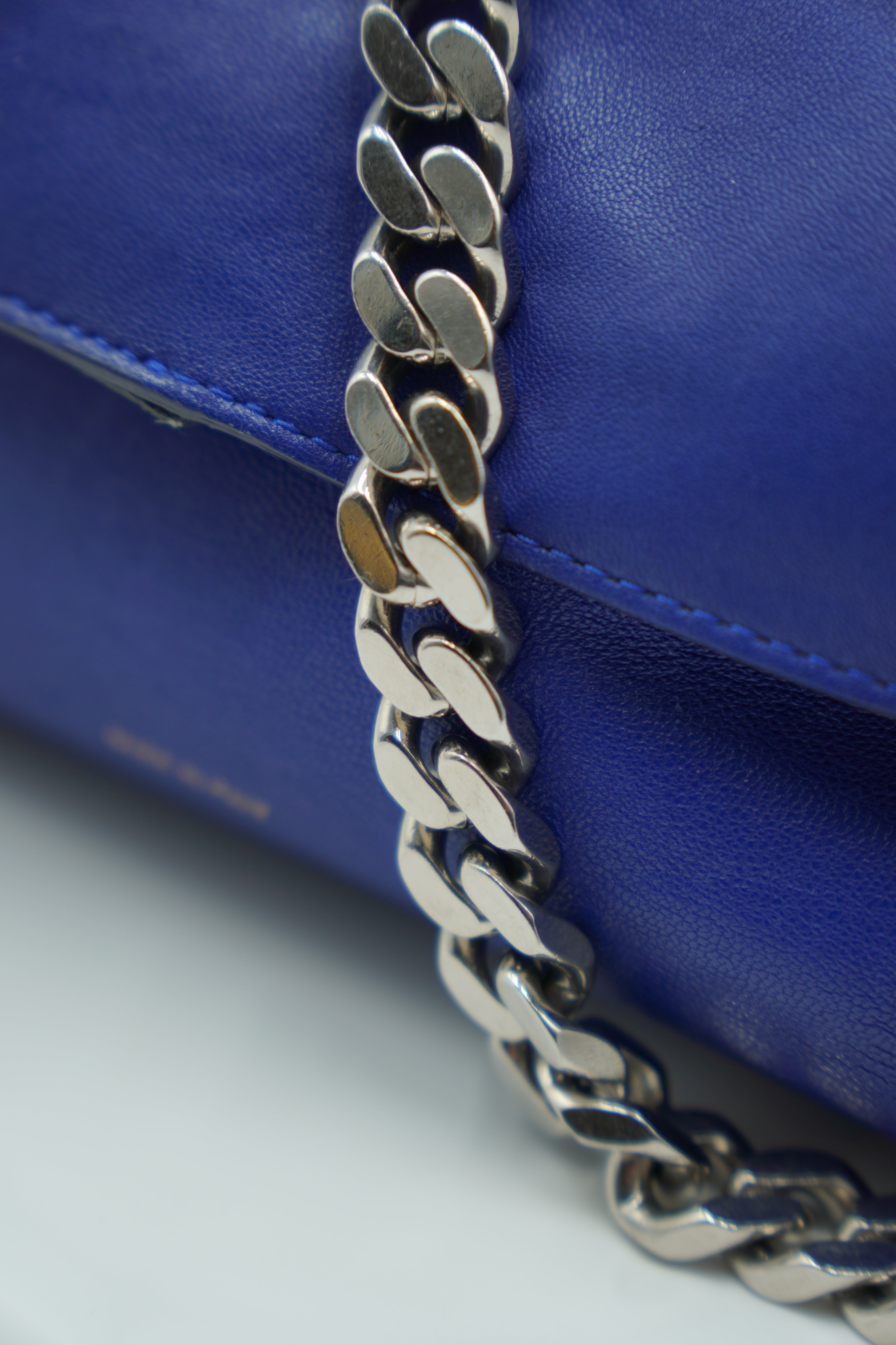 Celine Royal Blue Hobo Bag With Chain