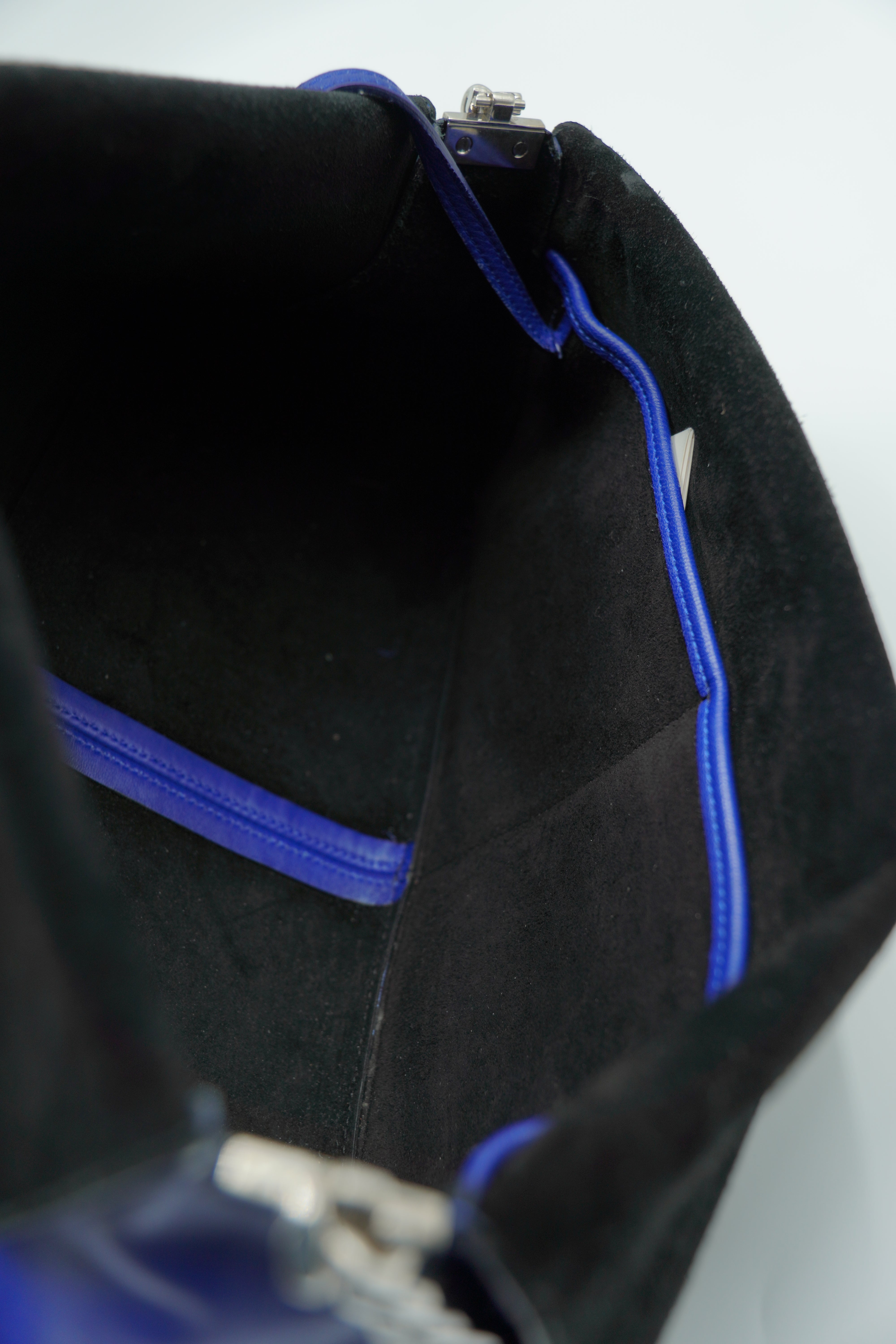 Celine Royal Blue Hobo Bag With Chain