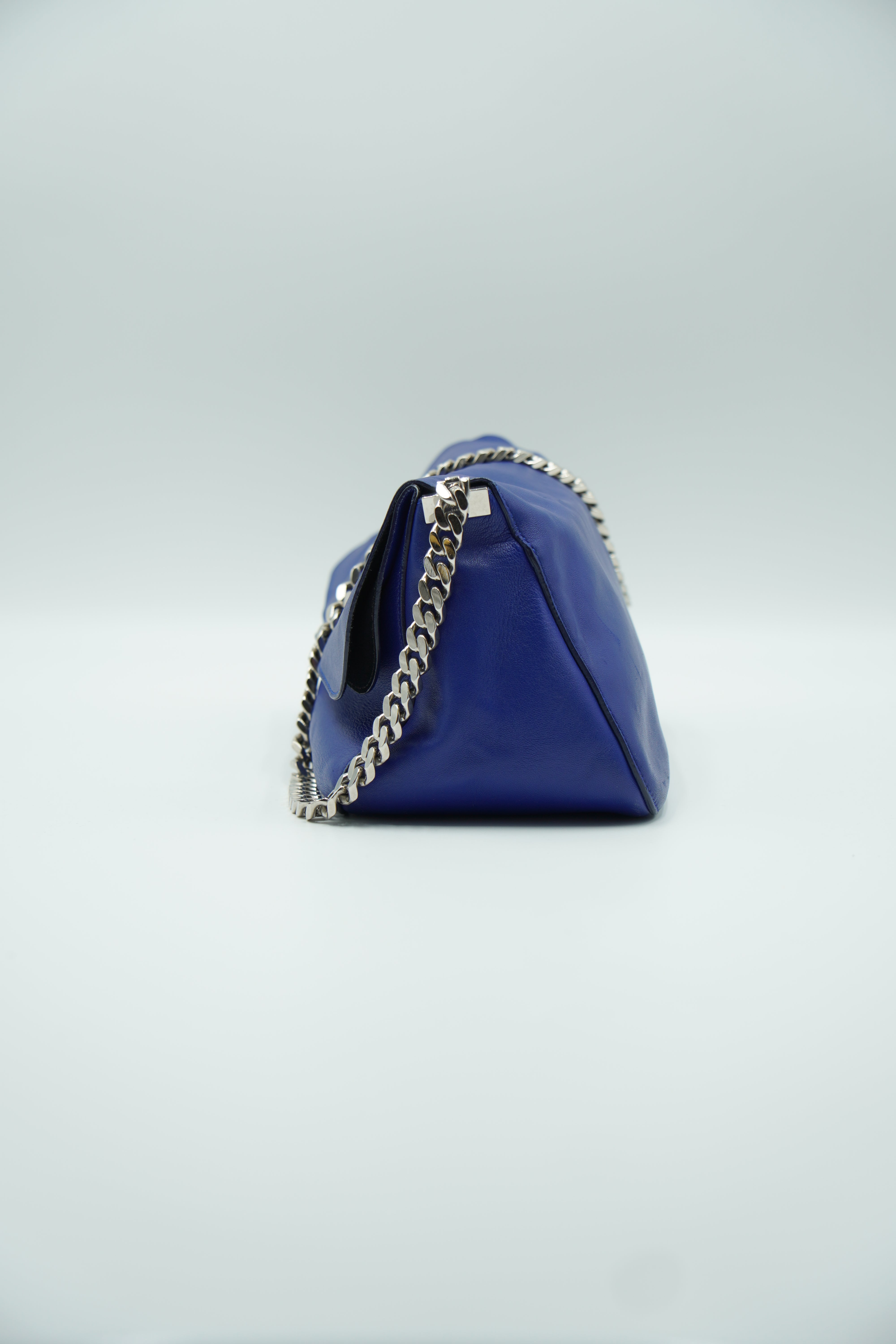 Celine Royal Blue Hobo Bag With Chain