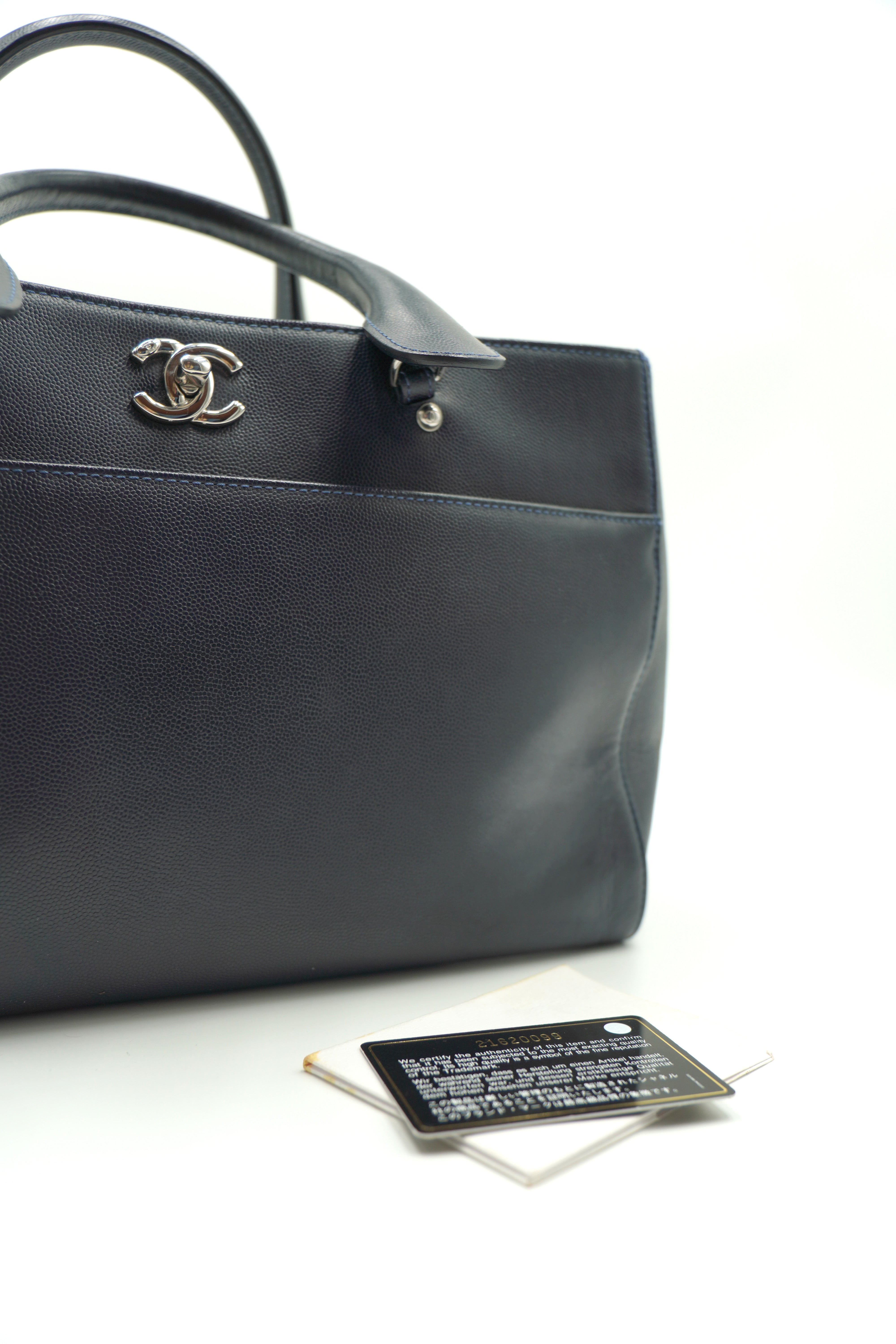 Chanel Neo Executive Navy Blue Leather Bag - Authentic Used