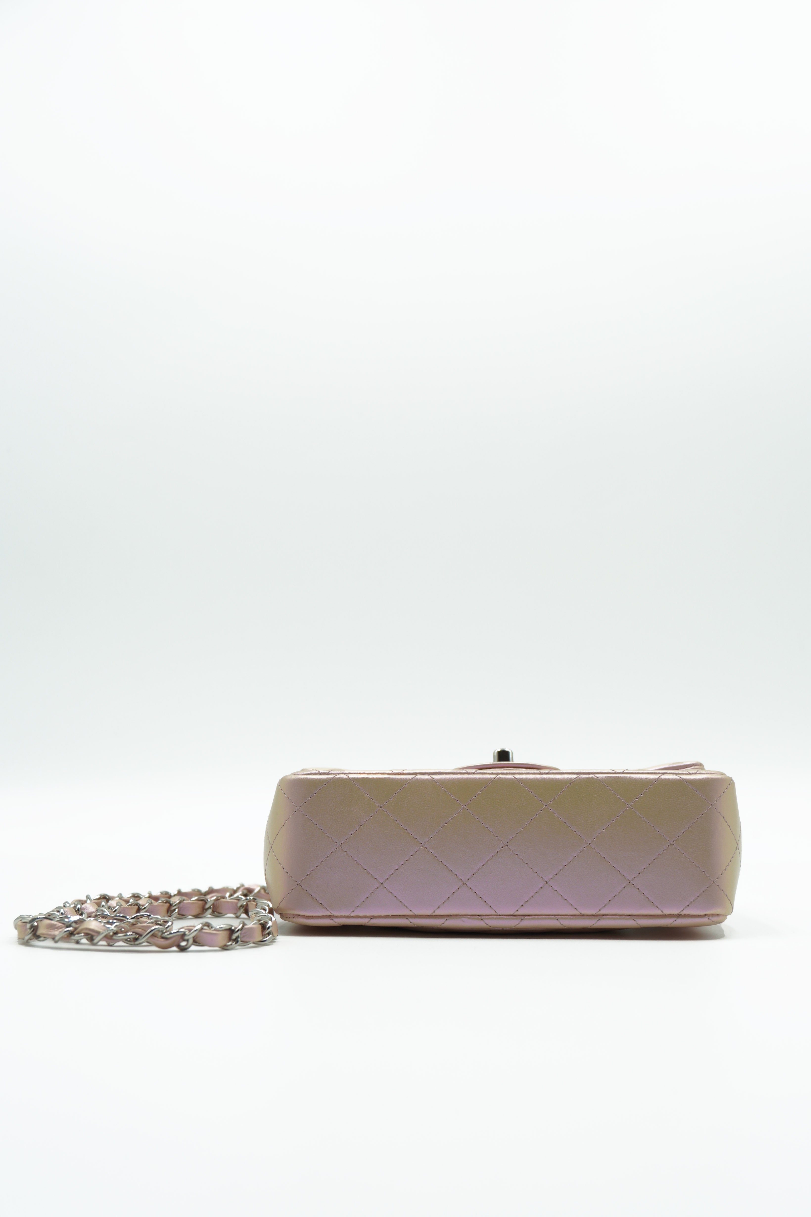 Chanel Borsa Classic Mini Flap Iridescent Ivory usata autentica - Aurea Luxury Lab
