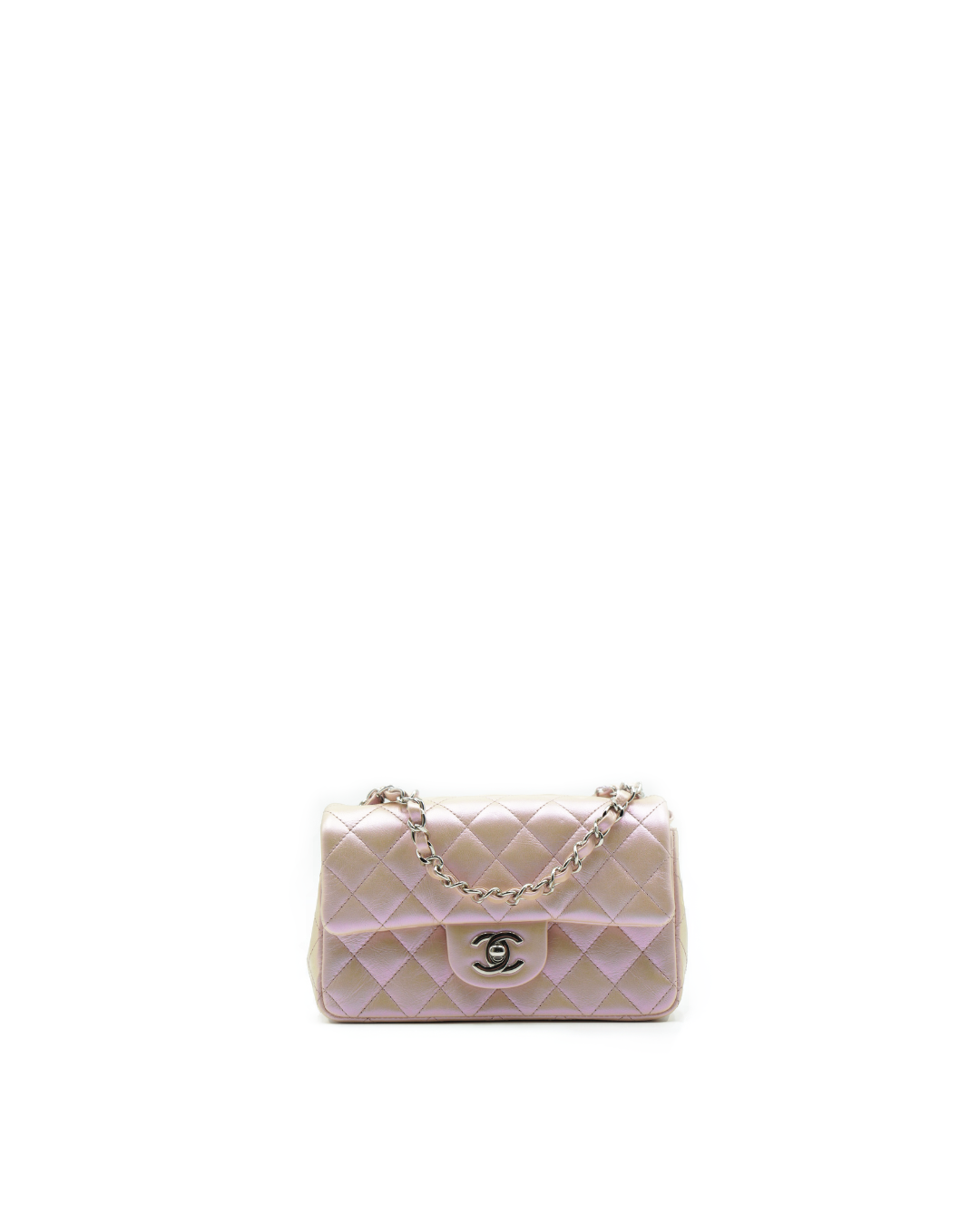 レア！！CHANEL アイボリー　ミニバッグ Chanel Classic Mini Flap Bag Iridescent Ivory - Used Authentic