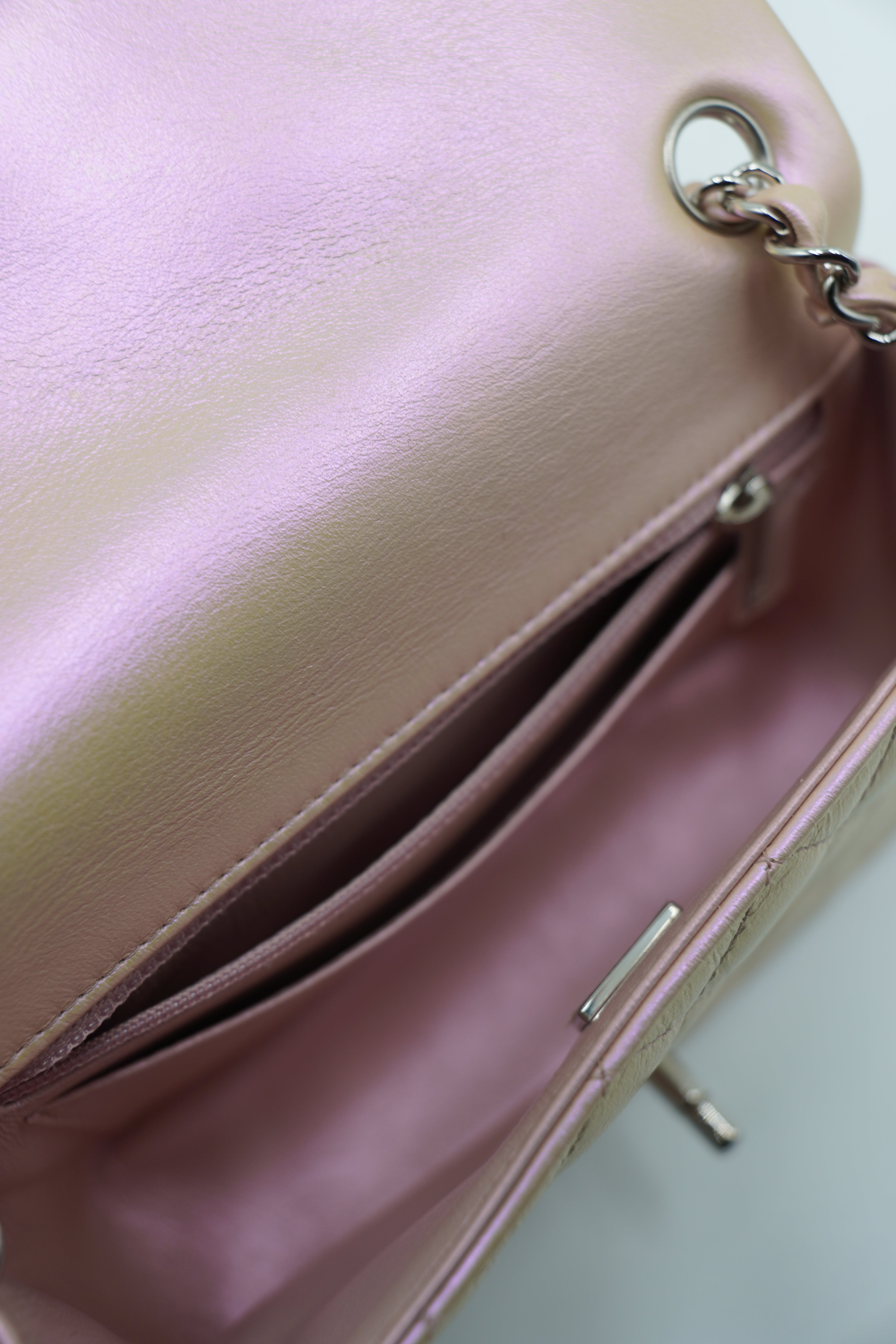 Chanel Borsa Classic Mini Flap Iridescent Ivory usata autentica - Aurea Luxury Lab