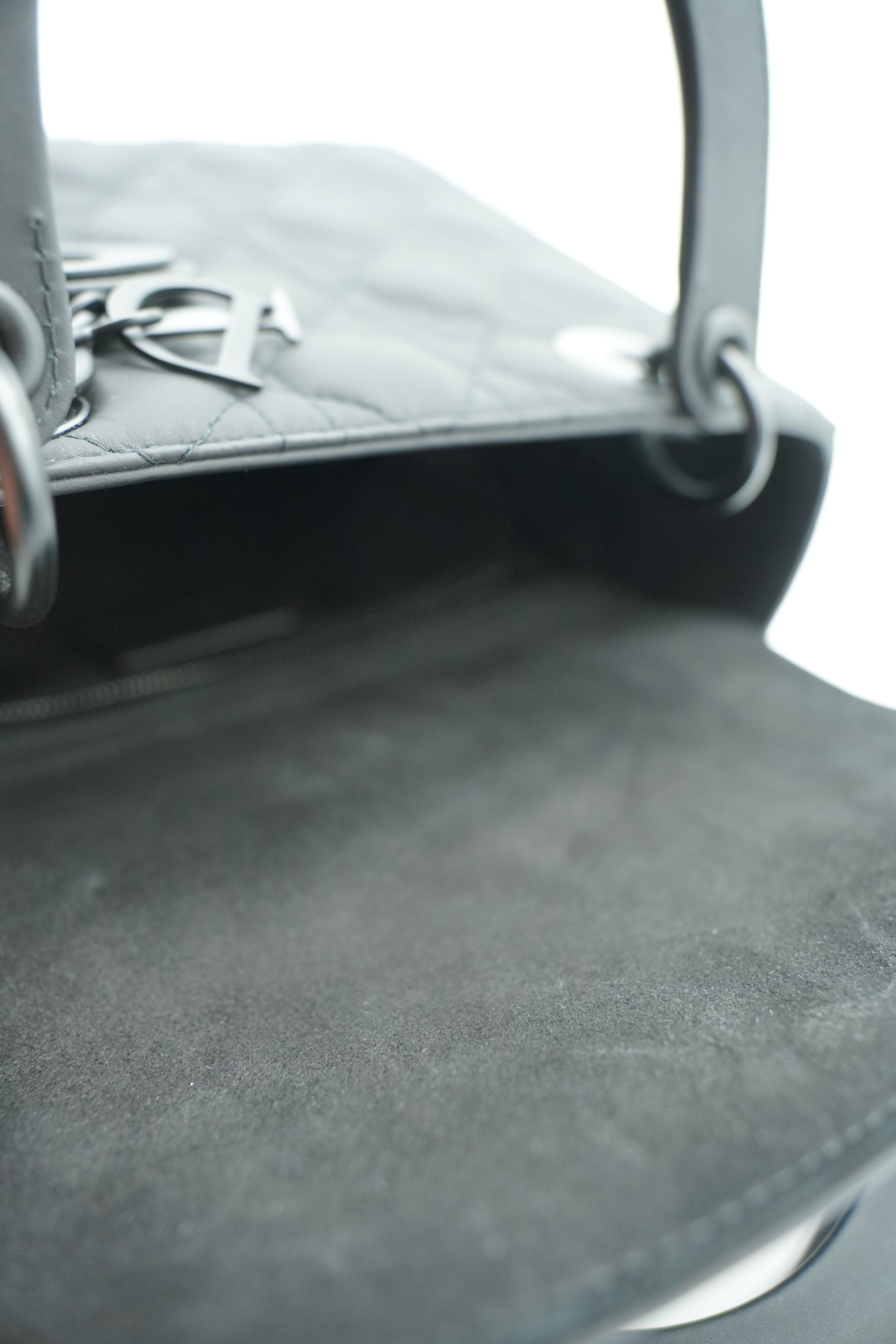 Dior Lady Dior Medium Ultra Matte Black Bag