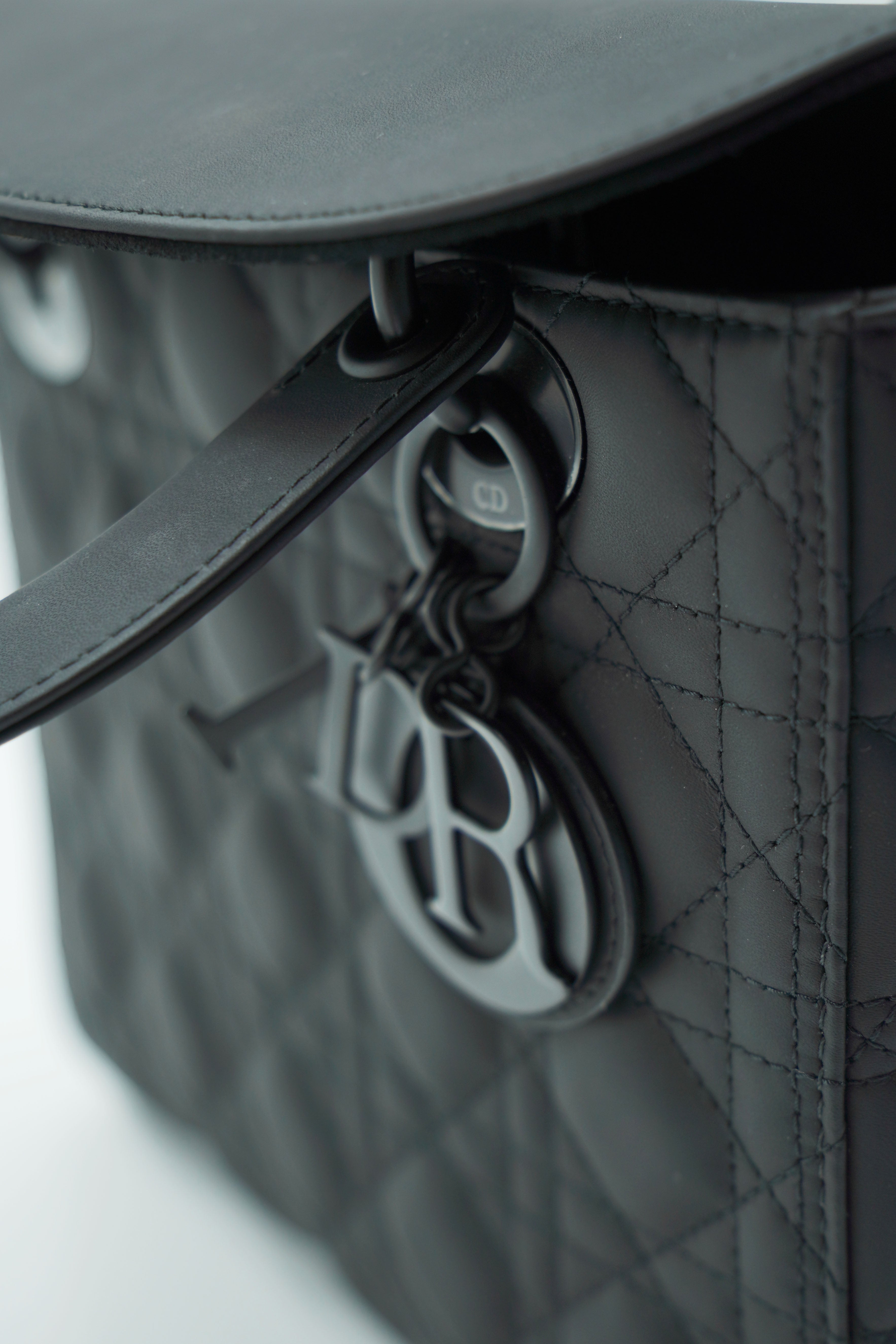 Dior Lady Dior Medium Ultra Matte Black Bag