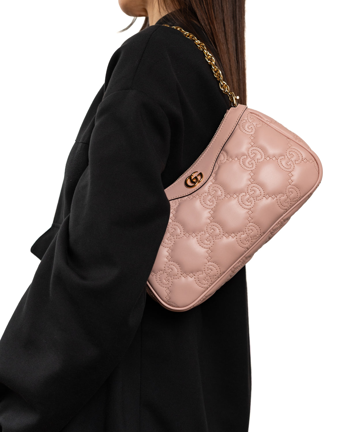 Gucci Borsa GG Matelassé Pelle di Vitello Rosa — Pre-owned Autentica