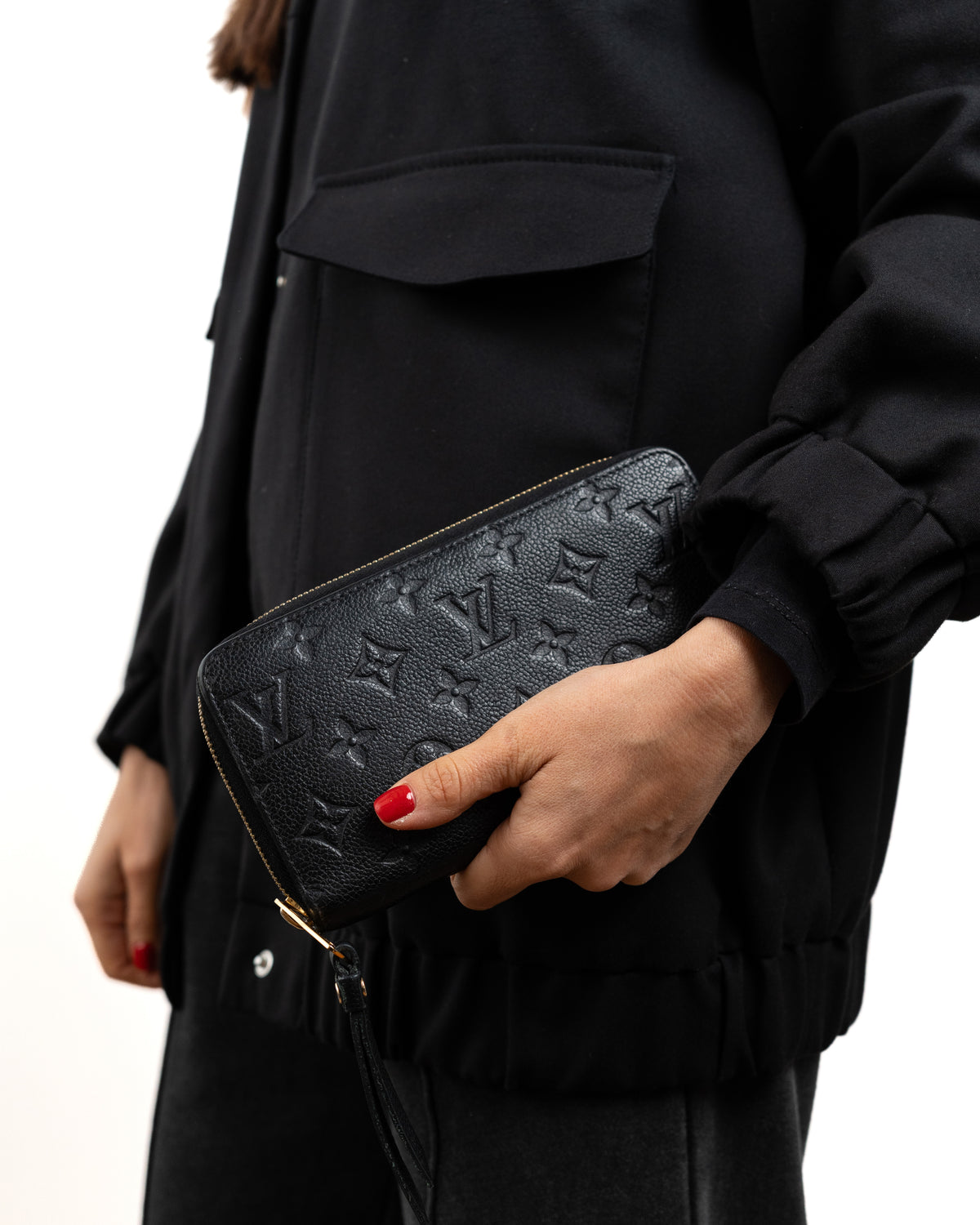 Louis Vuitton Portafoglio Clémence Pelle Monogram Empreinte Nera — Pre-owned Autentico