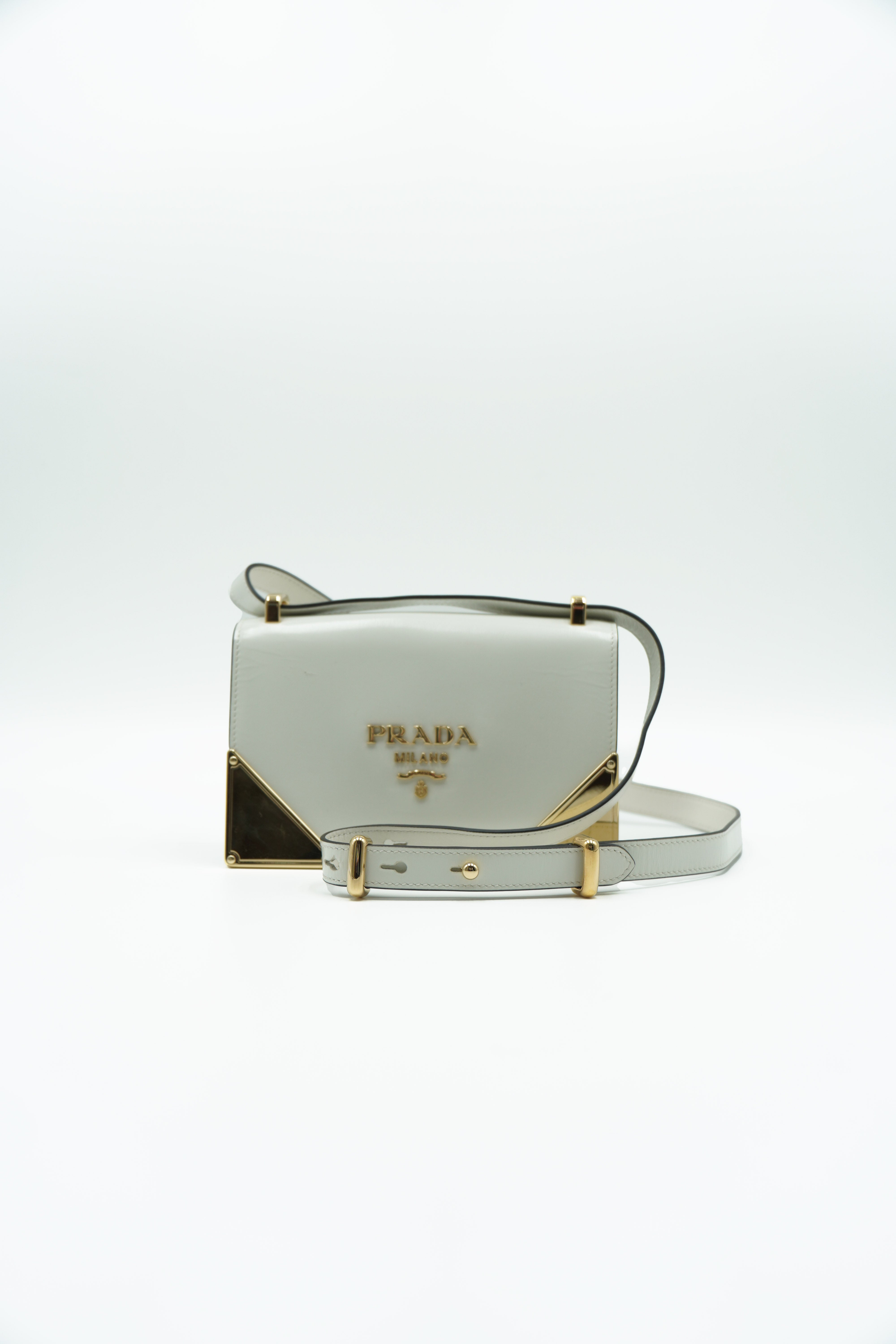 Prada Borsa Tracolla Pelle Bianco