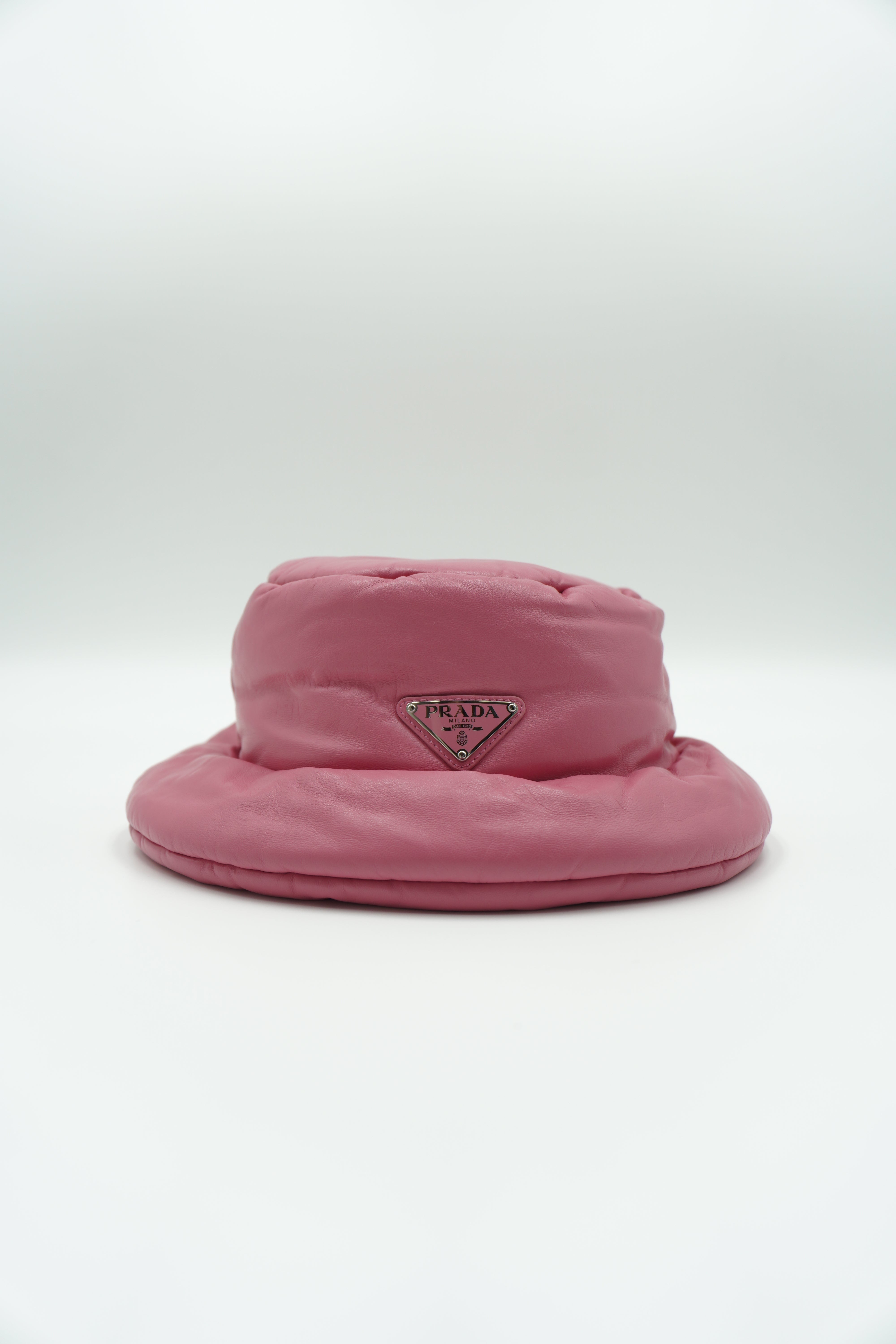 Prada Cappello Quilted Pelle Fuscia