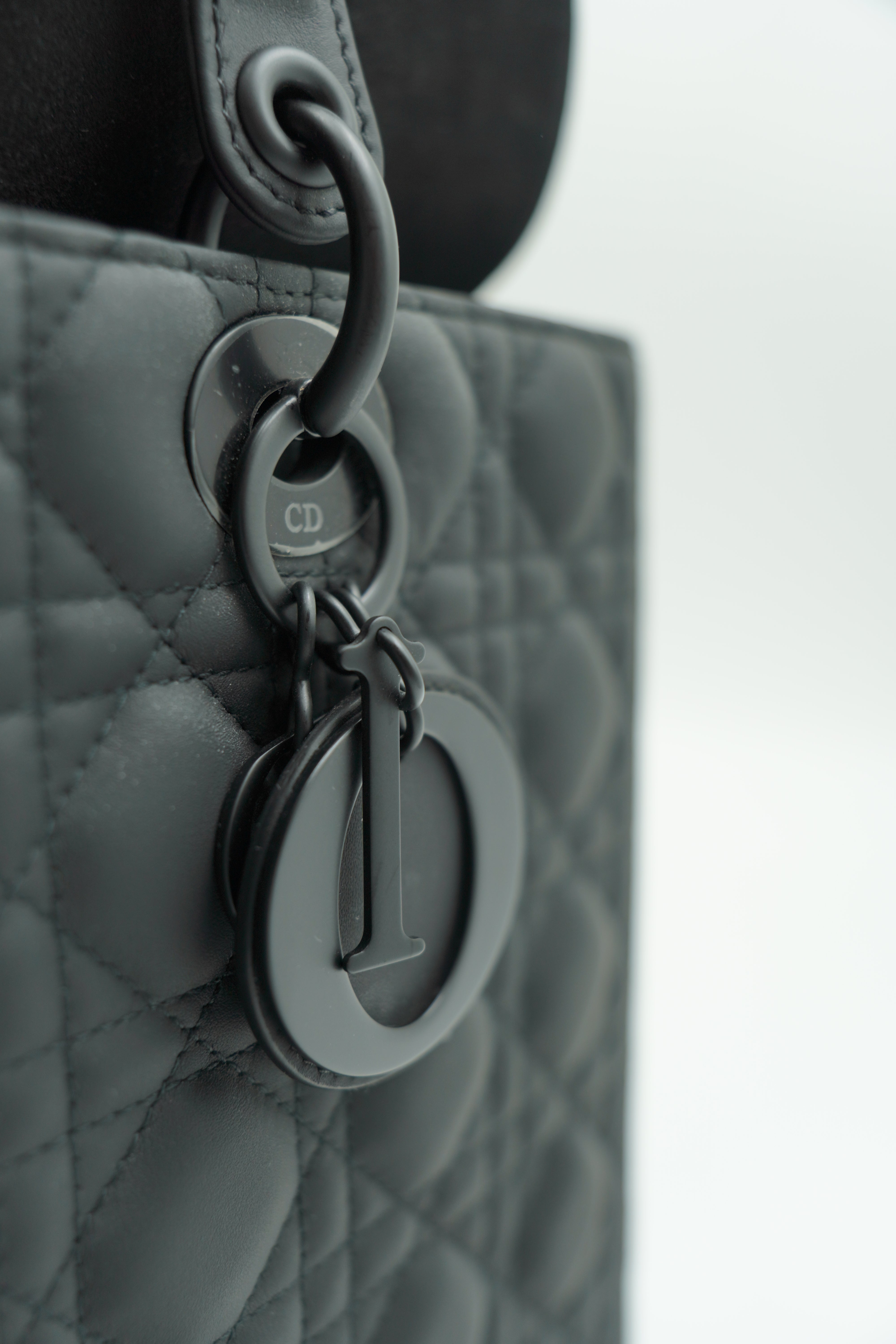 Dior Lady Dior Medium Ultra Matte Black Bag