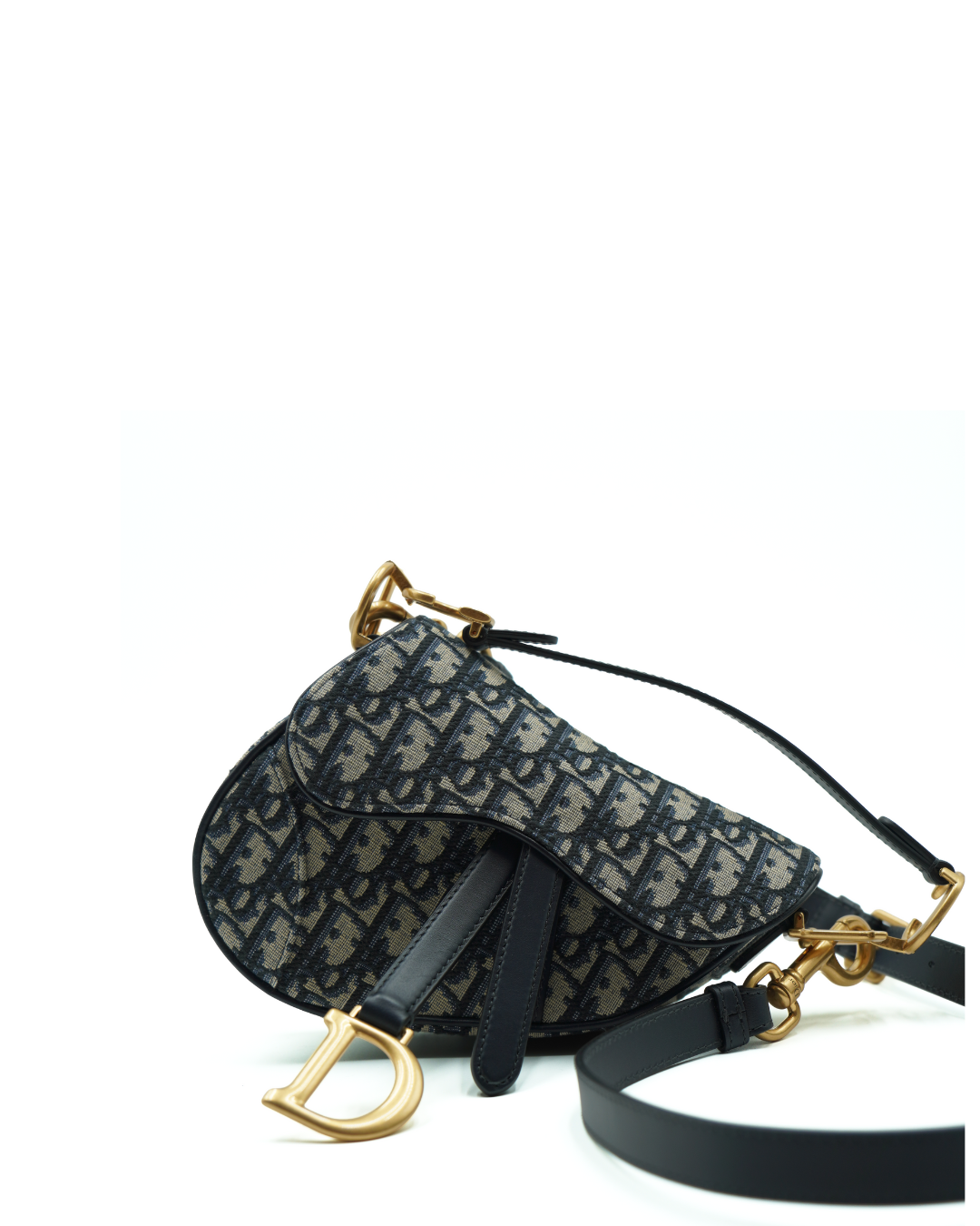 Dior Mini Saddle Bag Jacquard Blue