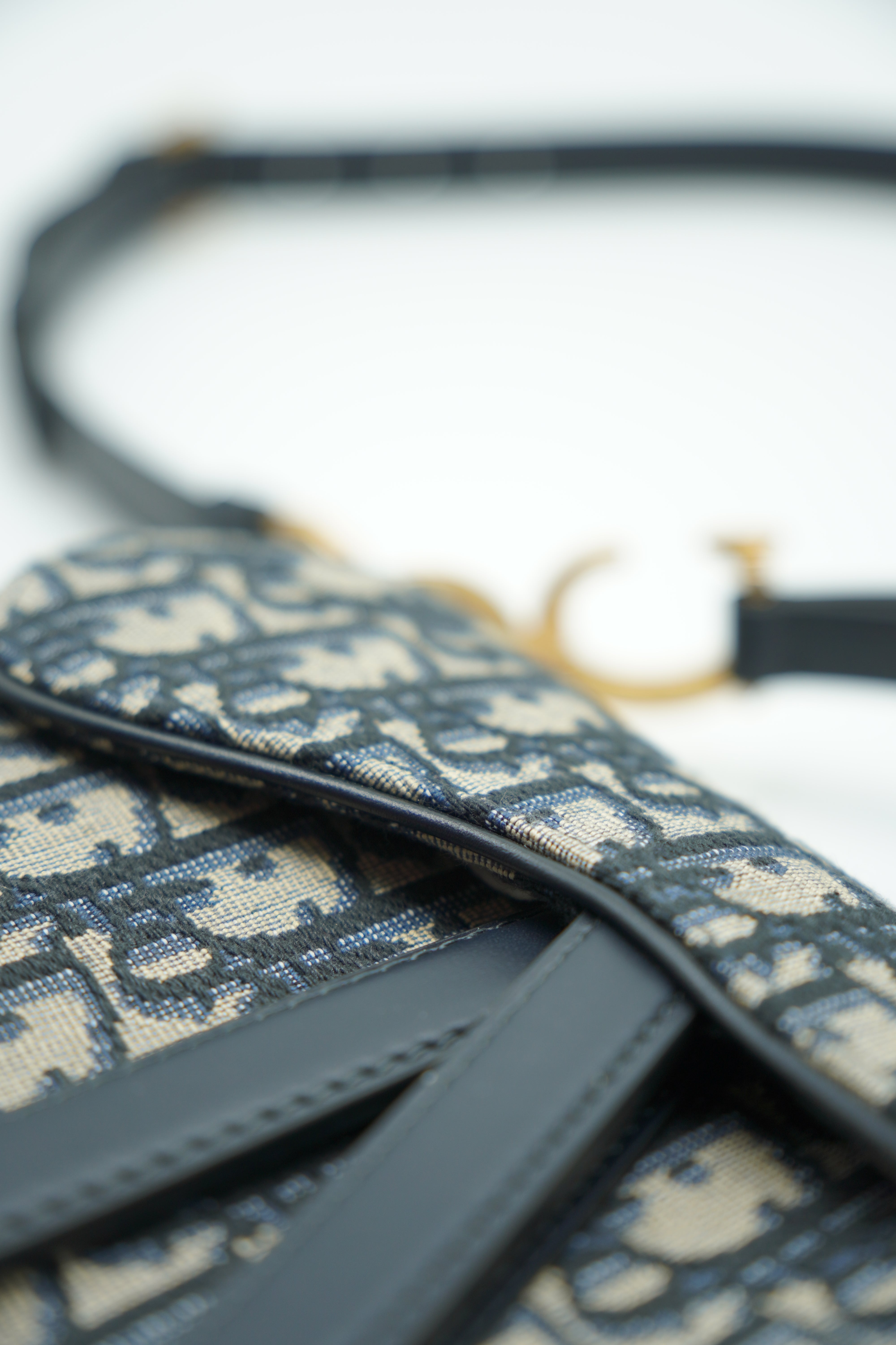 Dior Borsa Mini Saddle Jacquard Blu - Aurea Luxury Lab