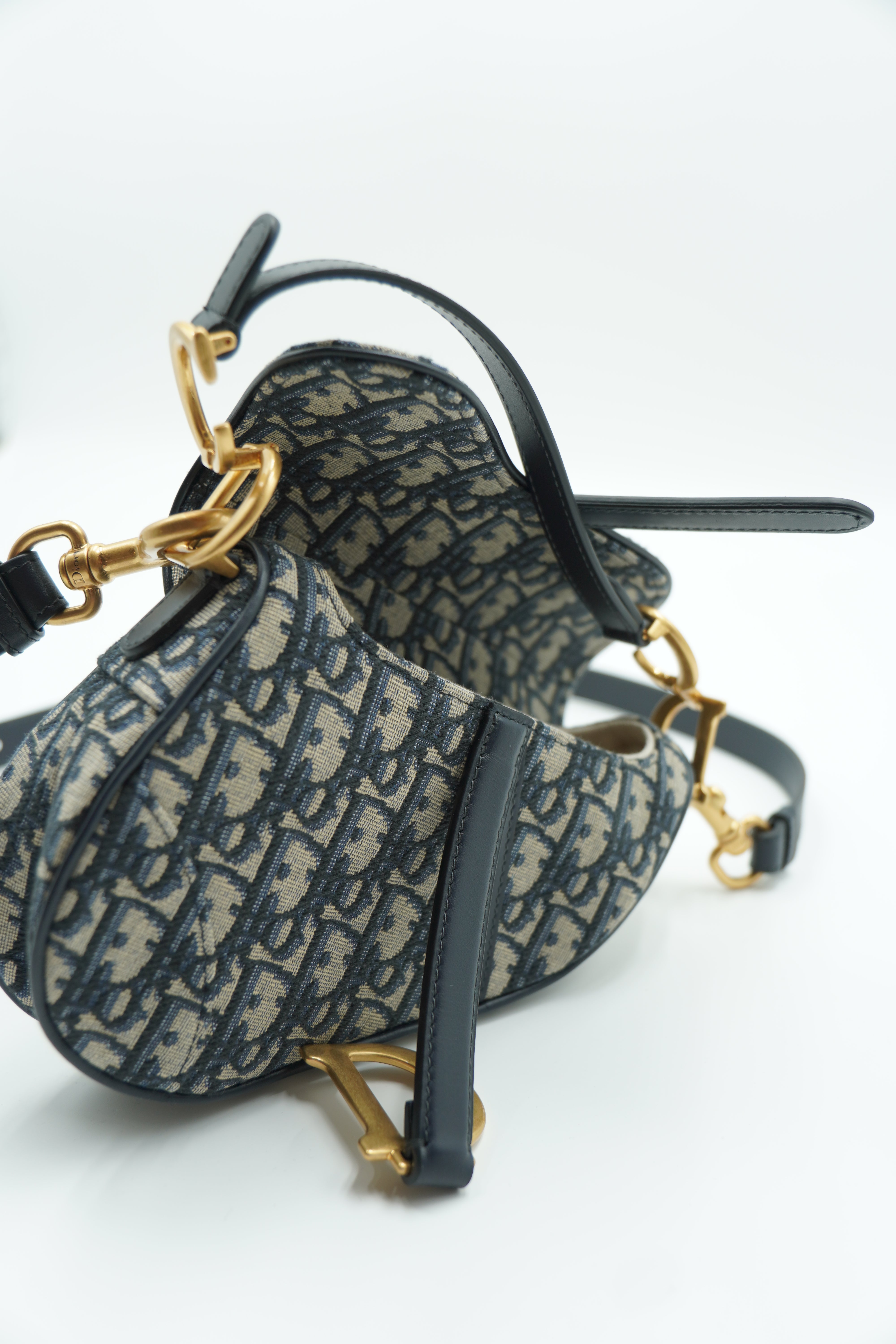 Dior Borsa Mini Saddle Jacquard Blu - Aurea Luxury Lab