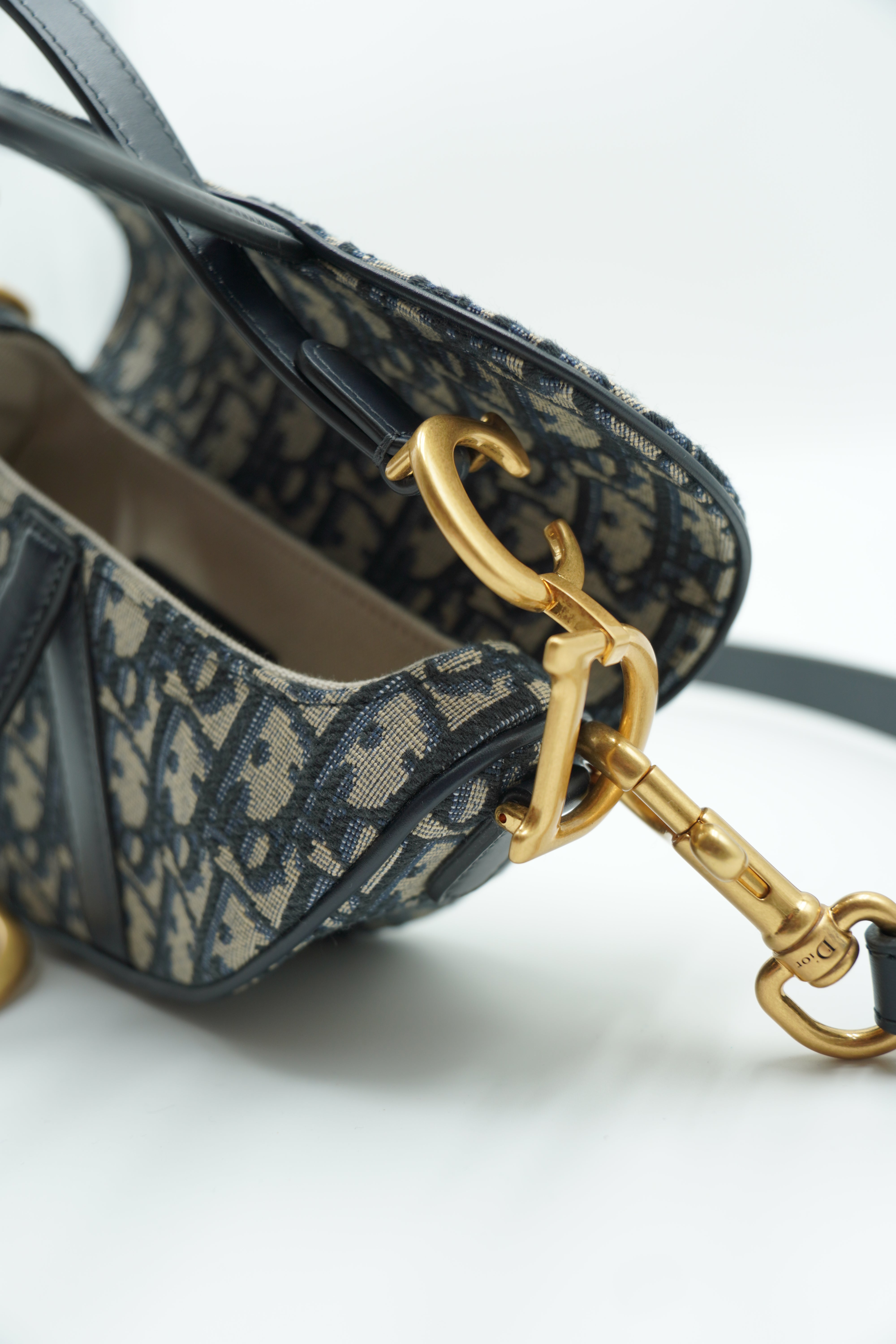 Dior Borsa Mini Saddle Jacquard Blu - Aurea Luxury Lab