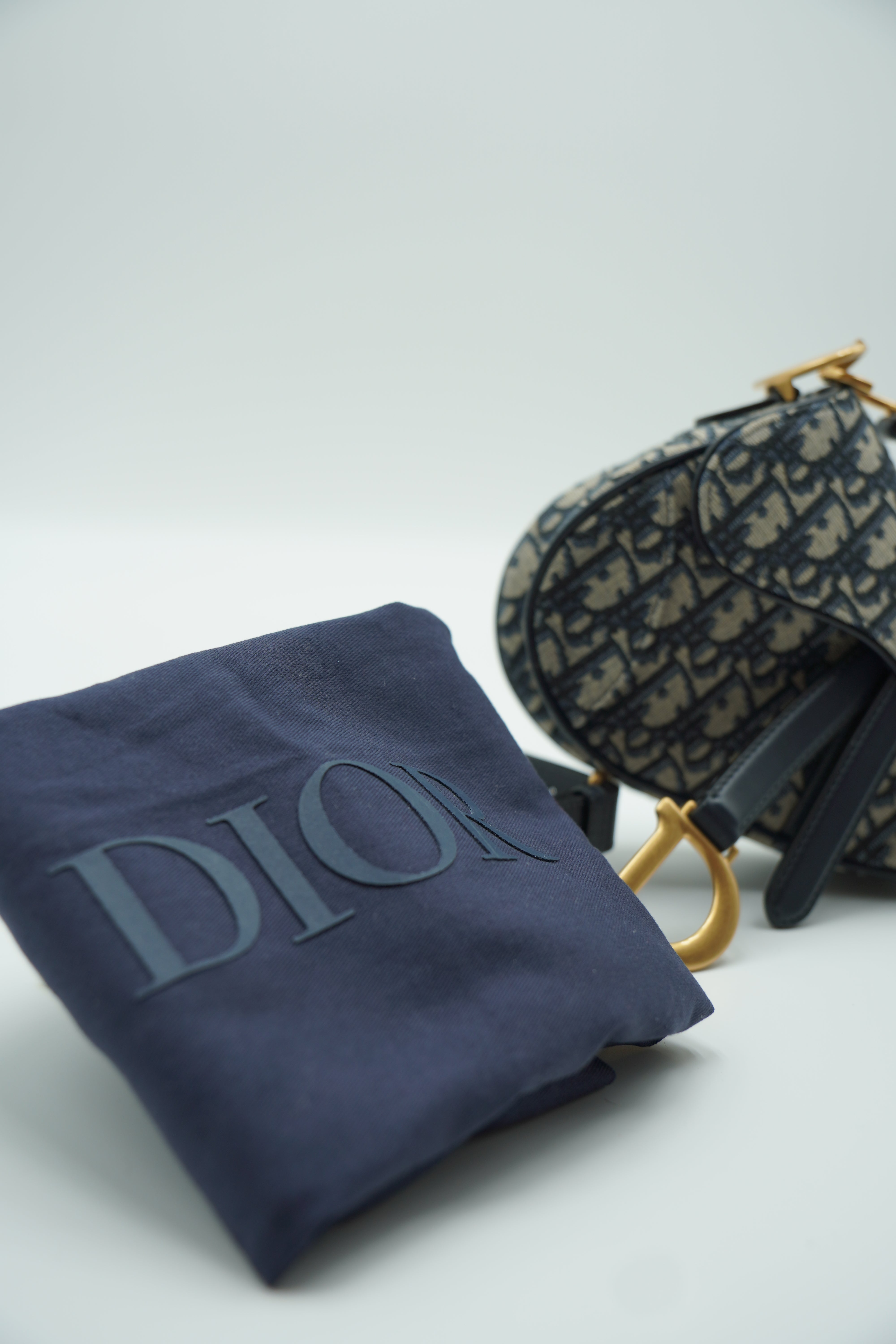 Dior Borsa Mini Saddle Jacquard Blu - Aurea Luxury Lab