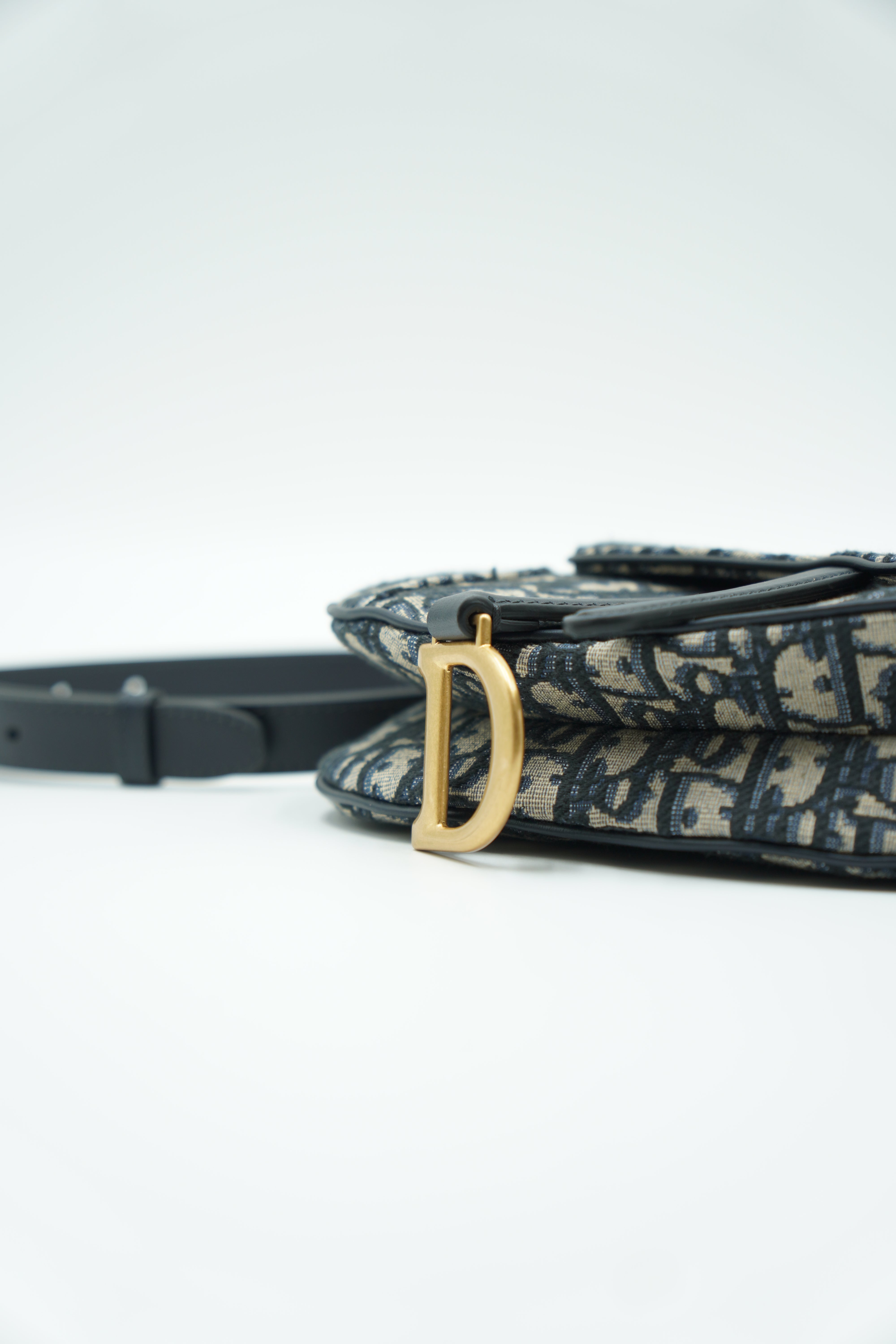 Dior Borsa Mini Saddle Jacquard Blu - Aurea Luxury Lab