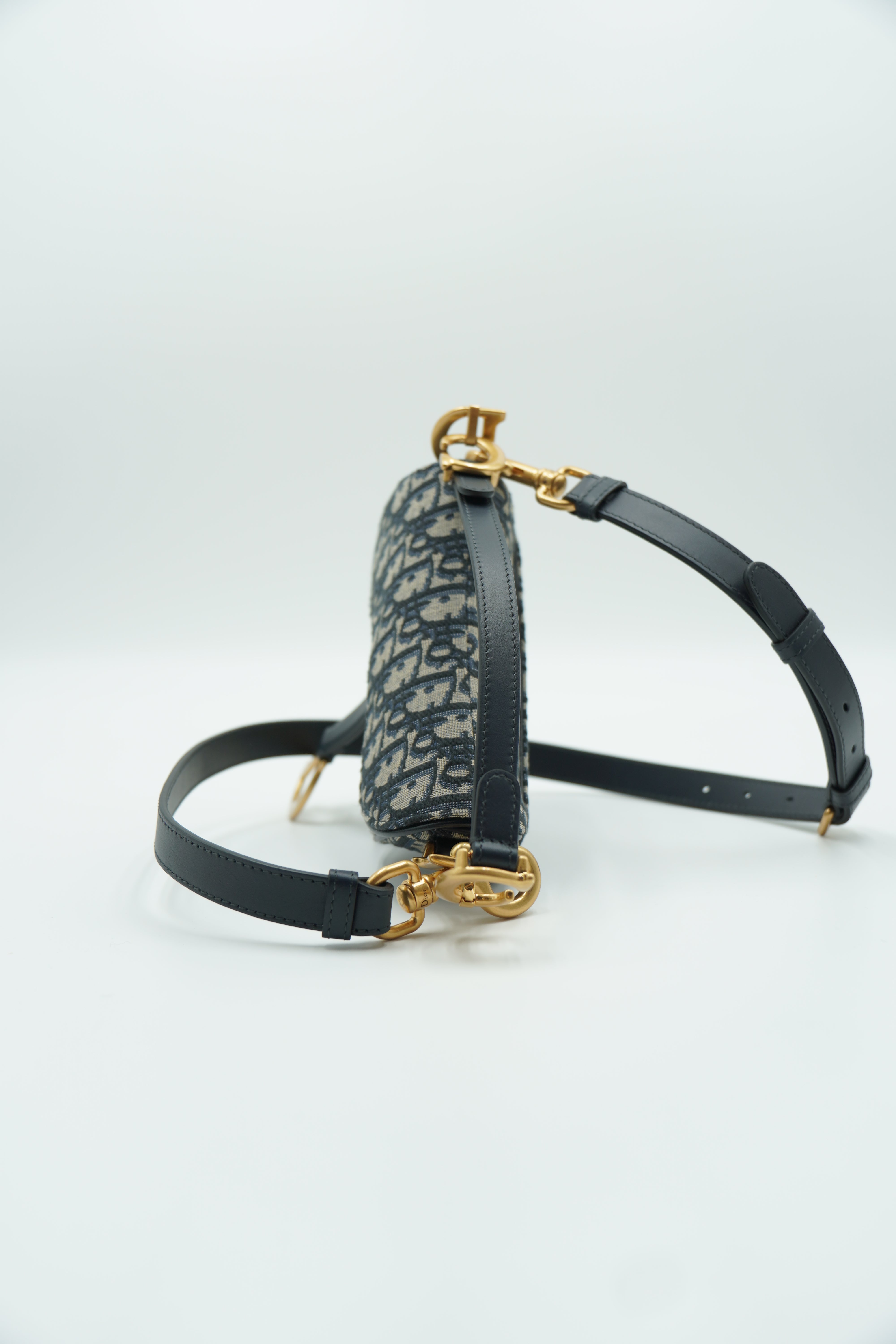 Dior Borsa Mini Saddle Jacquard Blu - Aurea Luxury Lab