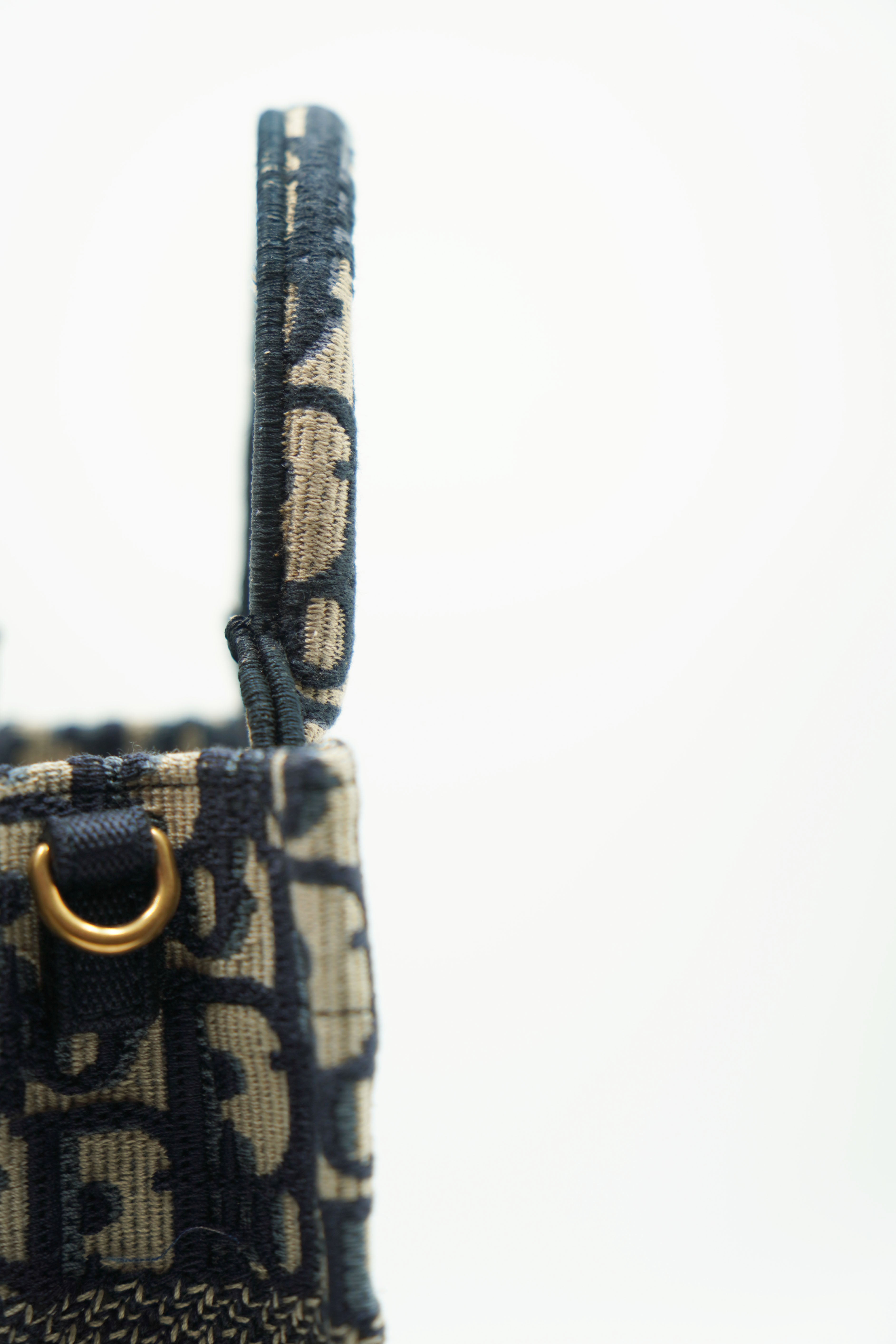 Bolso de hombro Dior Oblique Mini Book Tote Azul