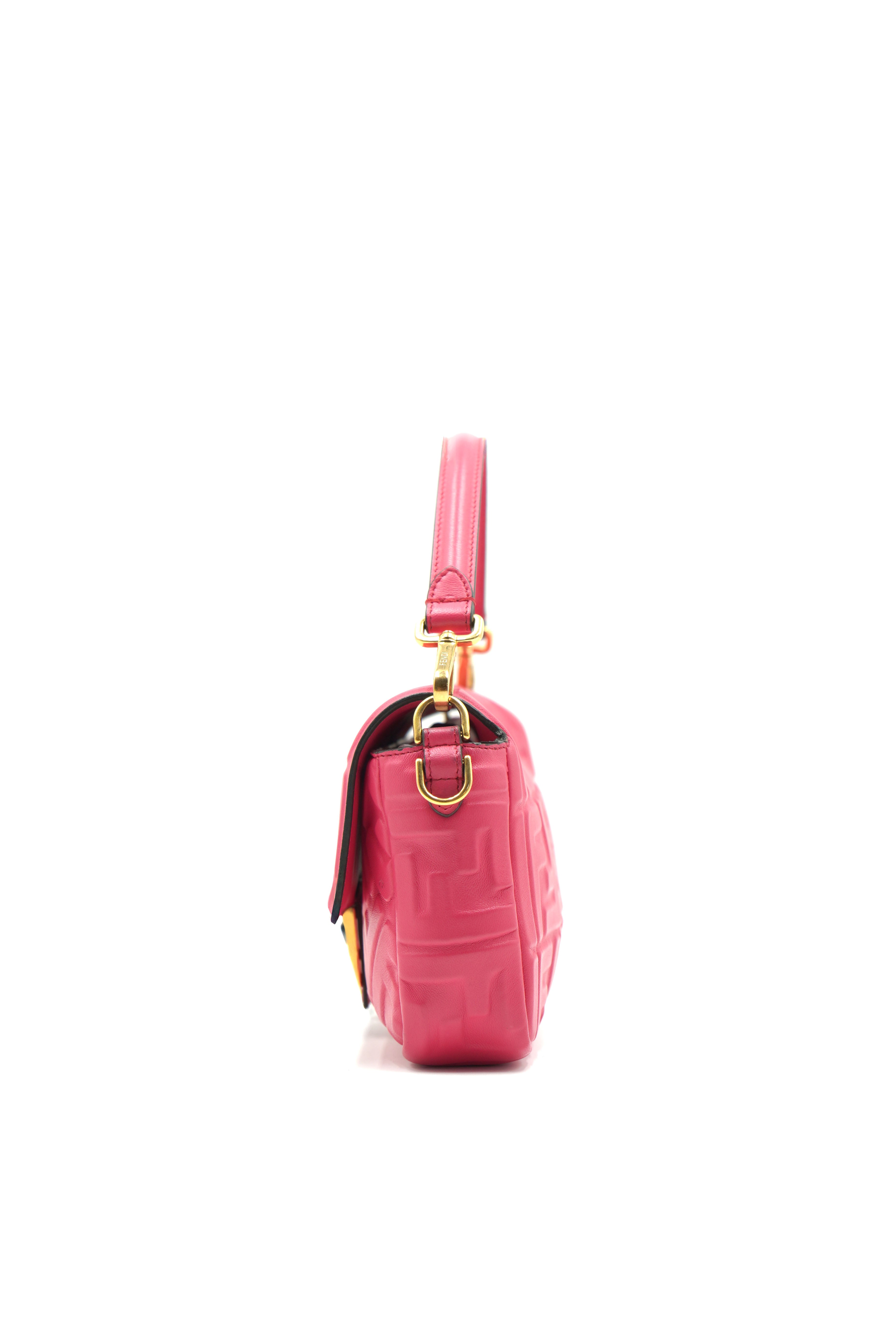 Fendi Tasche Baguette aus fuchsia Leder mit Schulterriemen - Gebraucht Authentisch