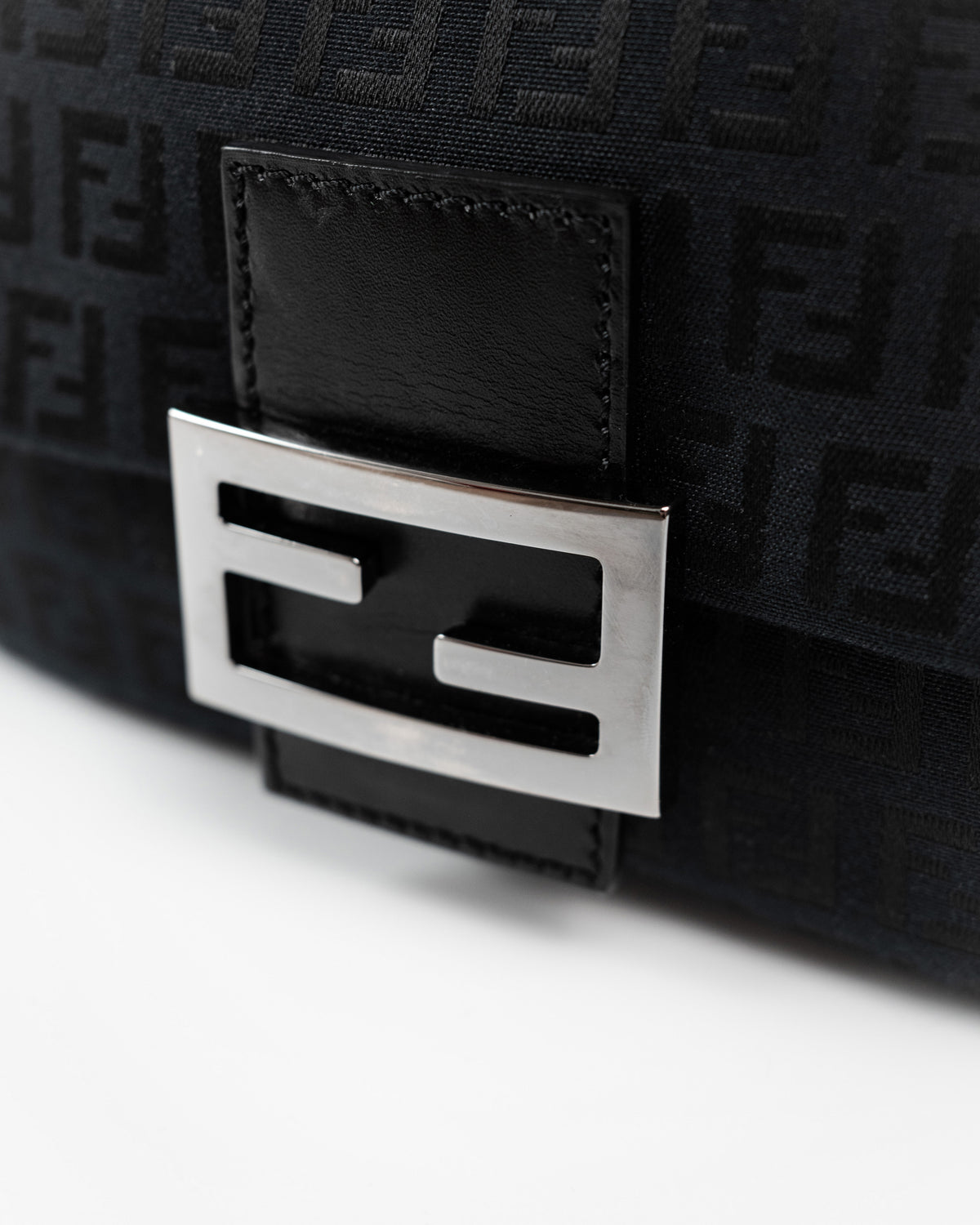 Fendi Mini Mamma Baguette Zucchino Canvas Black - Pre-owned Authentic