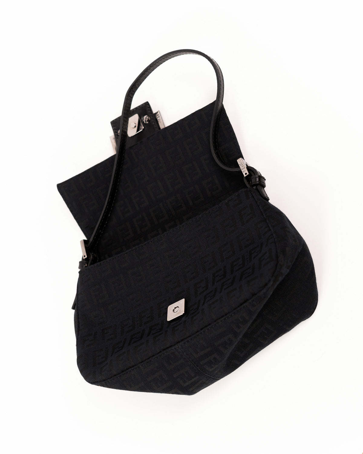 Fendi Mini Mamma Baguette Zucchino Canvas Black - Pre-owned Authentic