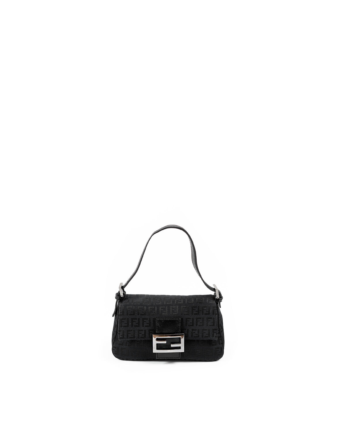 Fendi Borsa Mini Mamma Baguette Tela Zucchino Nera usata autentica - Aurea Luxury Lab
