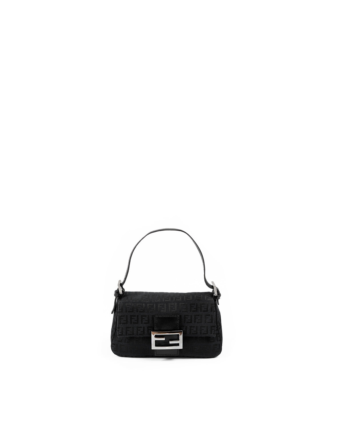 Fendi Mini Mamma Baguette Zucchino Canvas Black - Pre-owned Authentic
