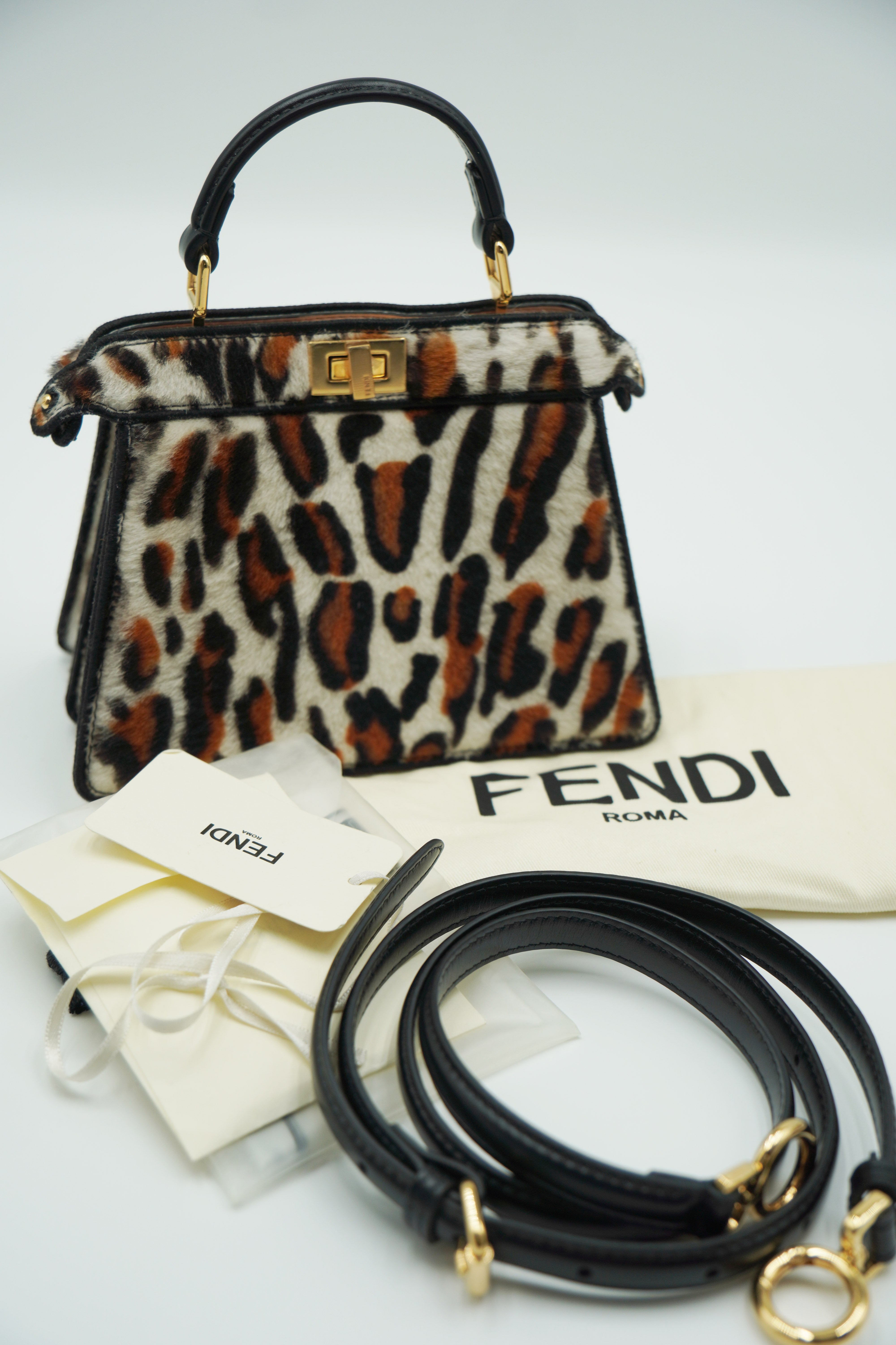 Fendi Borsa Peekaboo ISeeU Petite Effetto Cavallino usata autentica - Aurea Luxury Lab