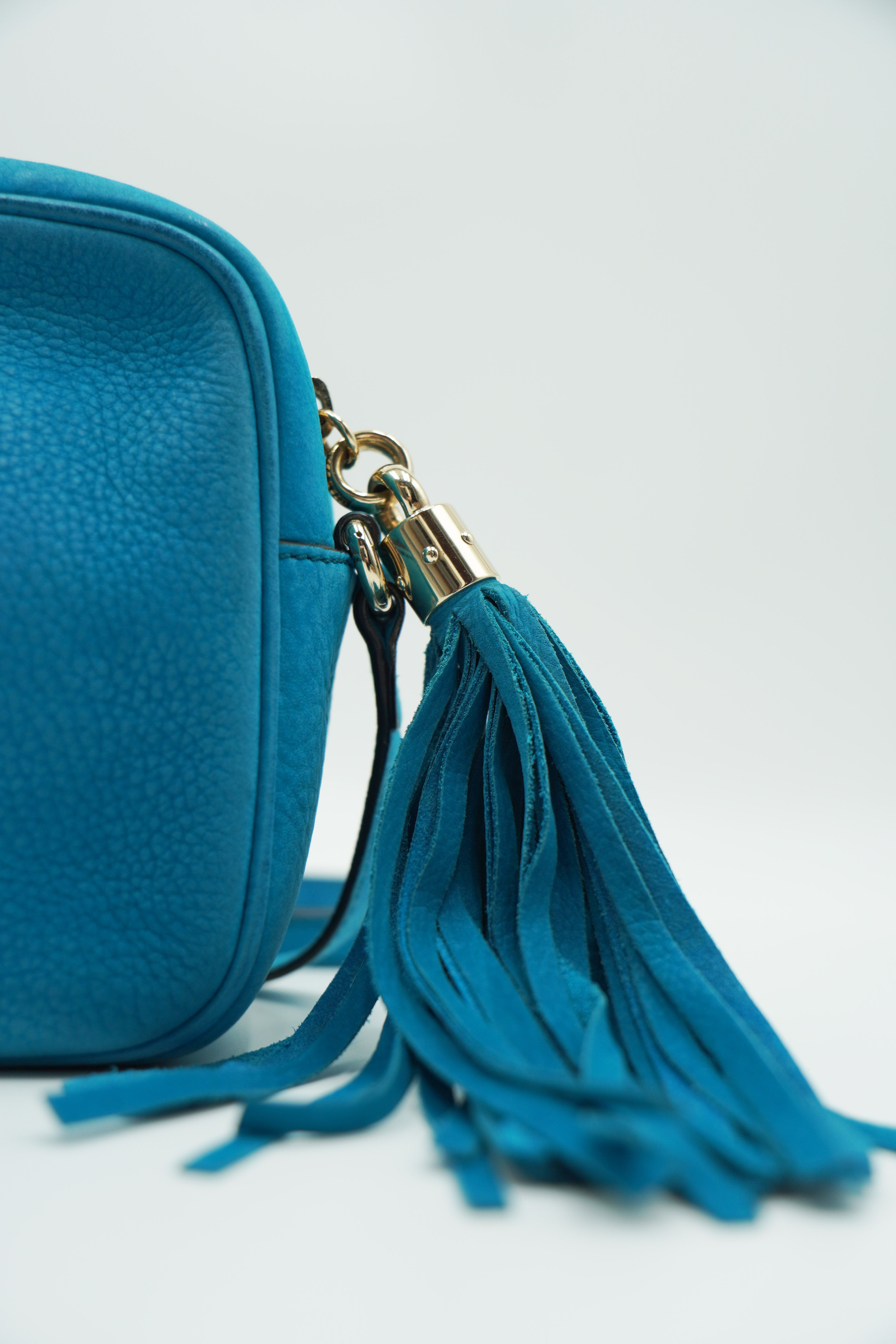 Gucci Borsa Soho Disco In Nappa Azzurra preloved luxury certificata - Aurea Luxury Lab