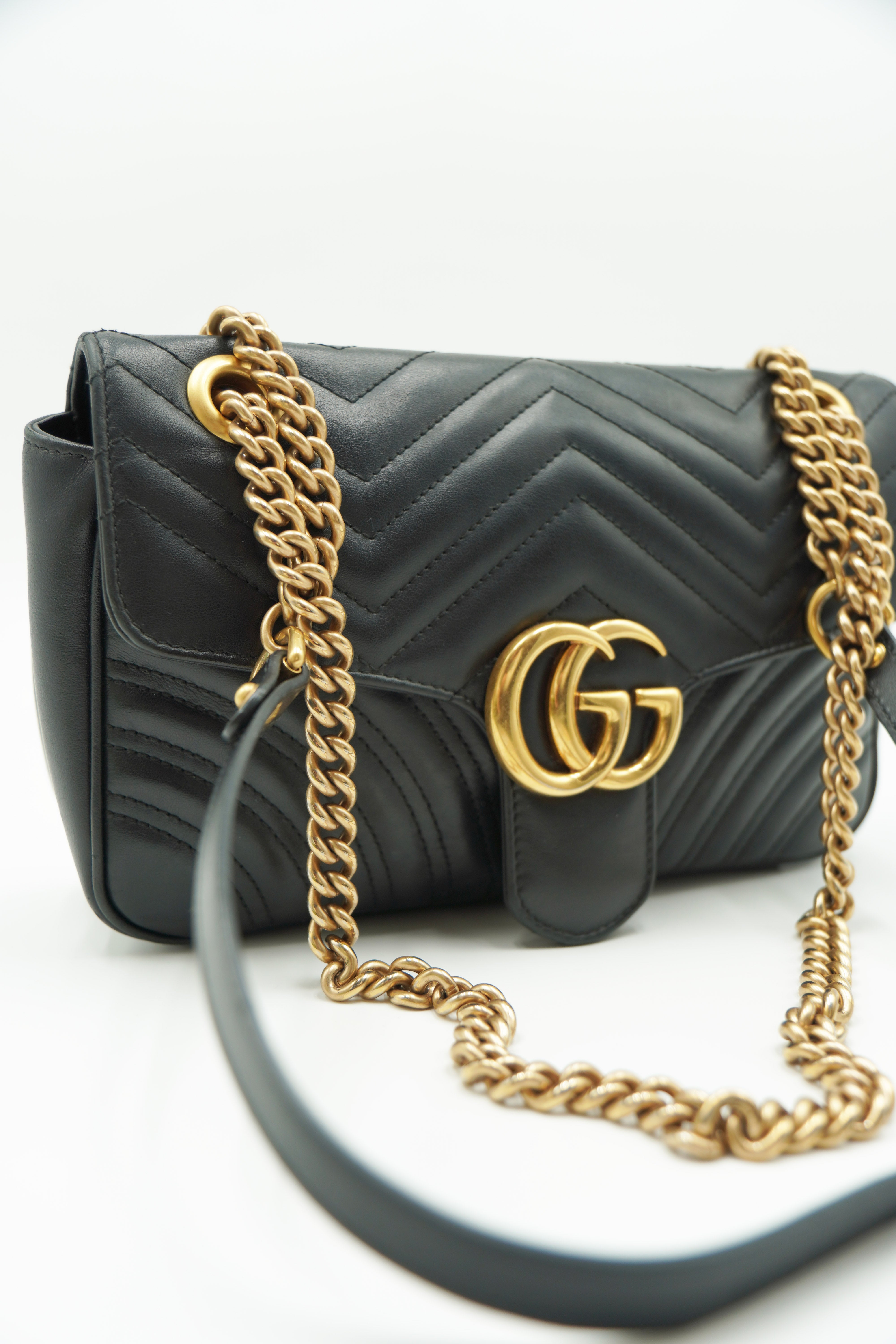 Gucci Borsa a spalla Marmont GG Media Nera