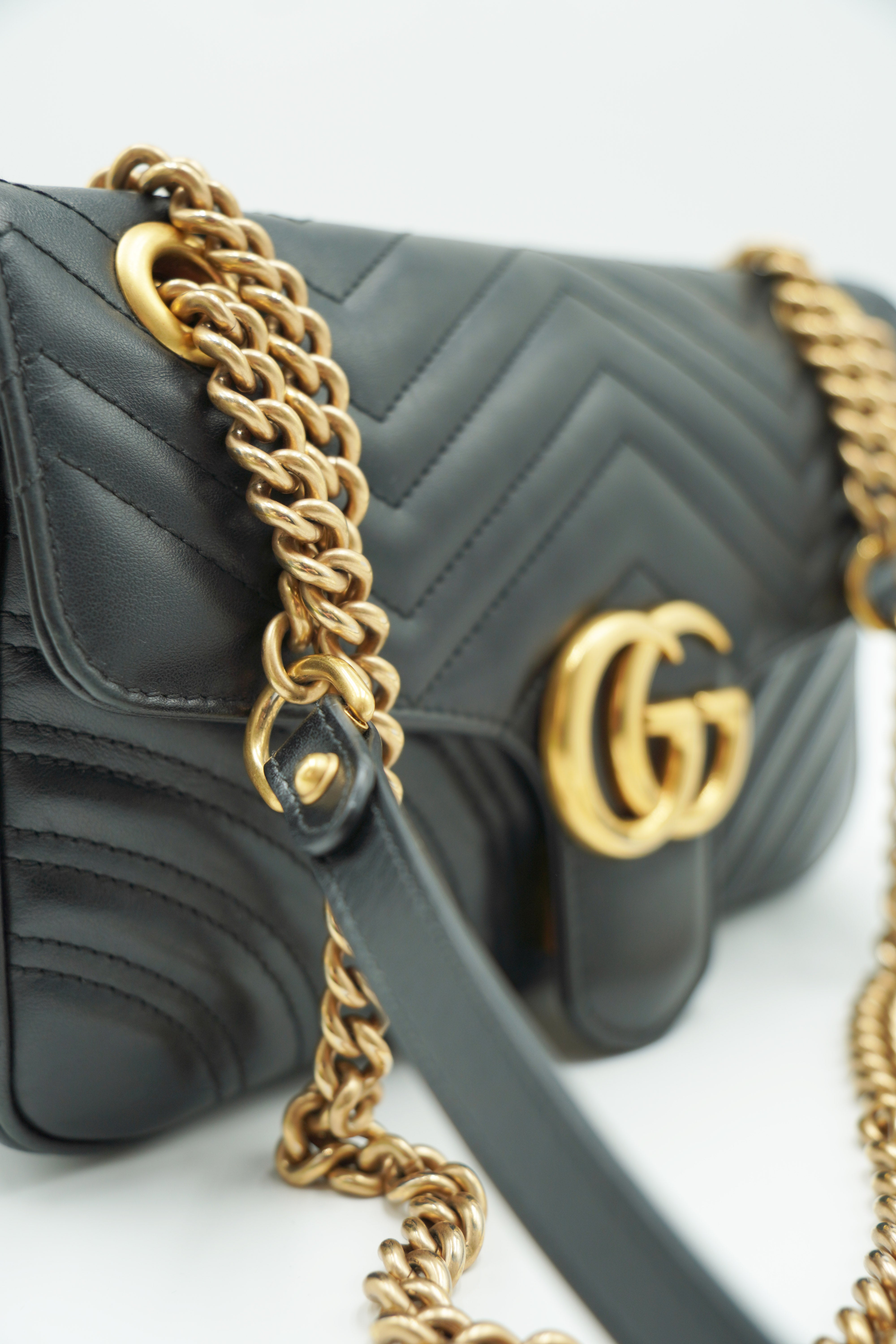 Gucci Borsa a spalla Marmont GG Media Nera