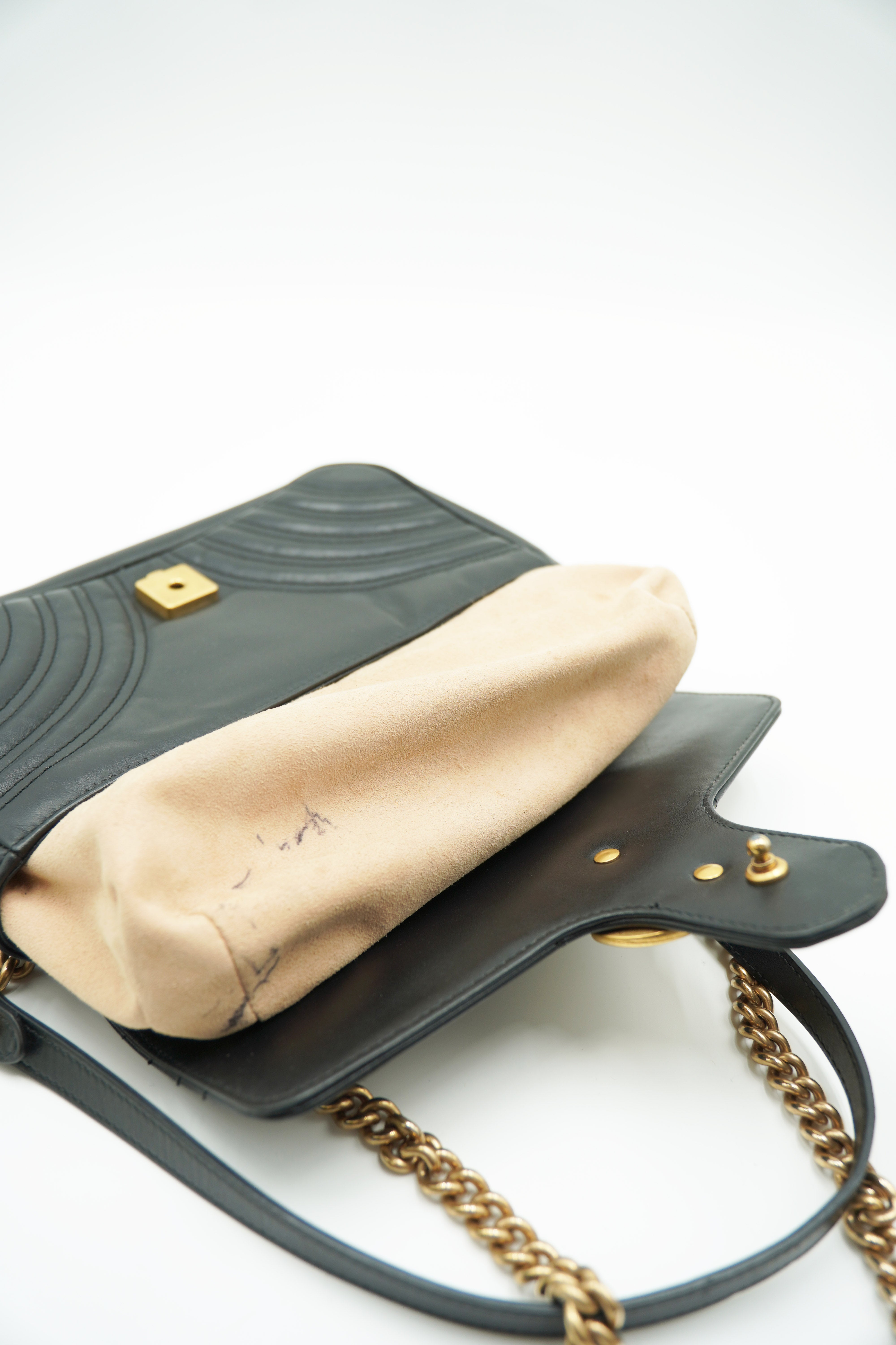 Gucci Borsa a spalla Marmont GG Media Nera