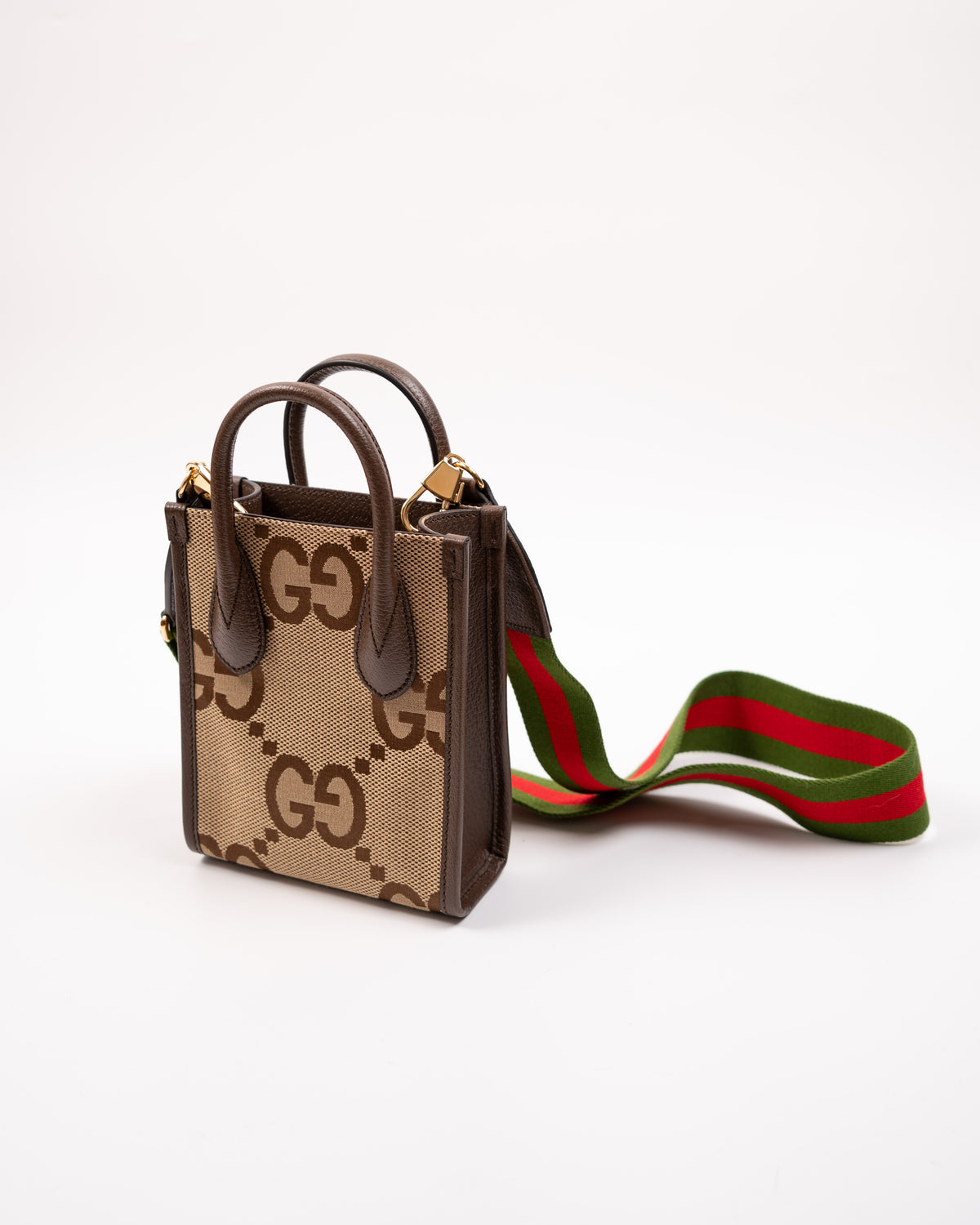 Gucci Borsa Jumbo GG Mini Tote Verticale Tela GG Marrone pre-owned autentica - Aurea Luxury Lab