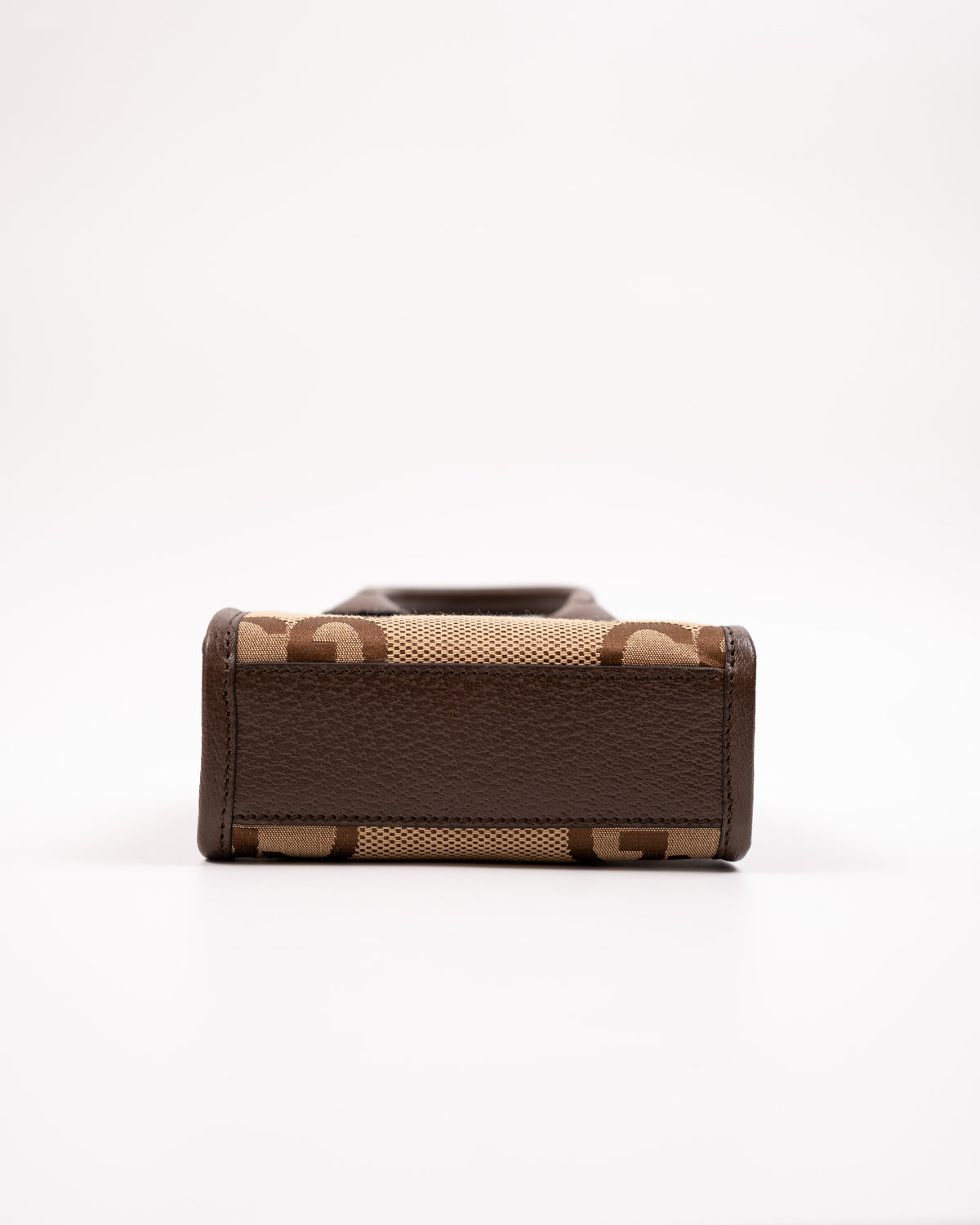 Gucci Borsa Jumbo GG Mini Tote Verticale Tela GG Marrone luxury resale certificata - Aurea Luxury Lab